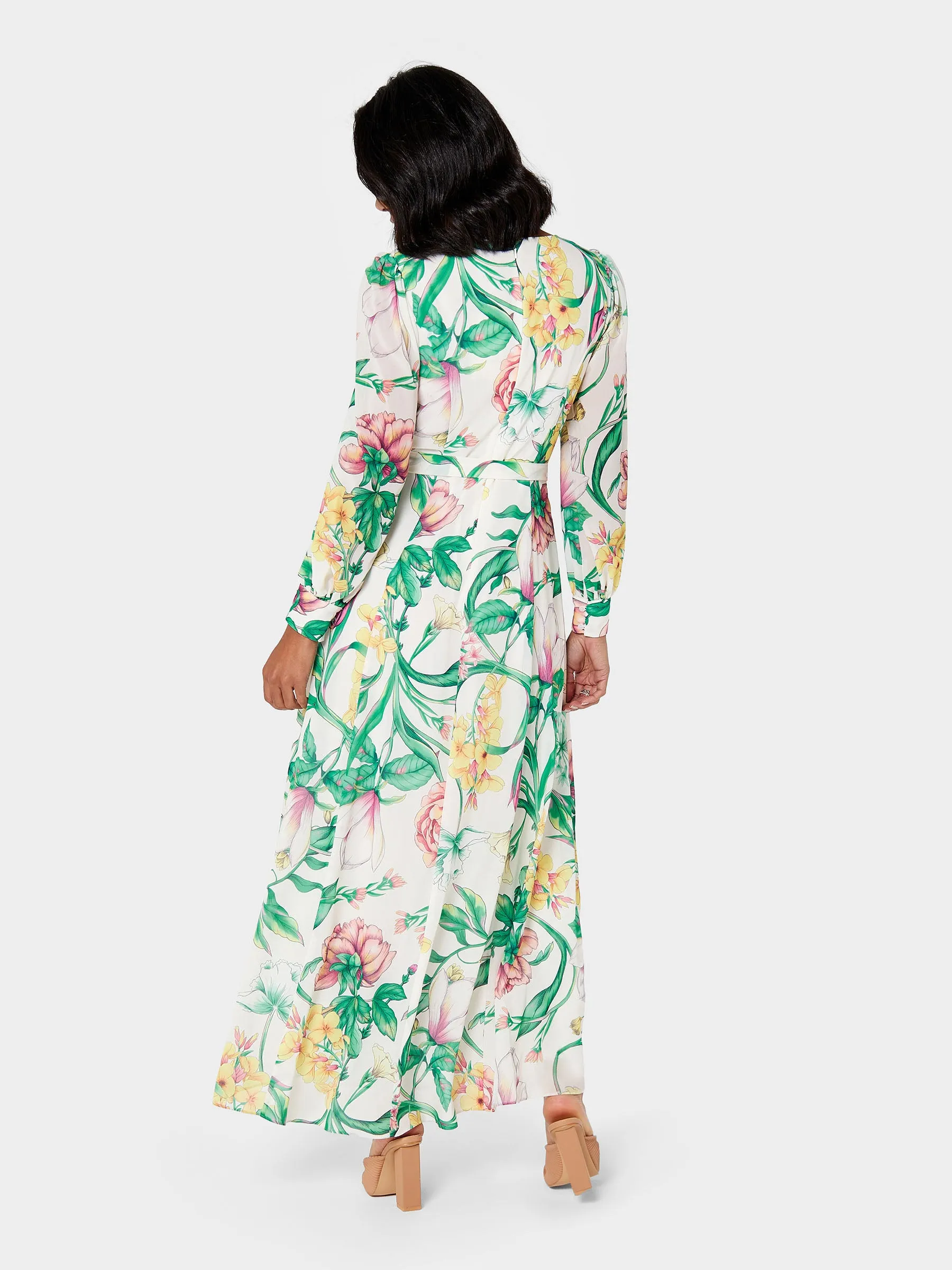 GWD Antonia Green Floral Print Chiffon Maxi Dress sold by George W. Davies product image thumbnail 3