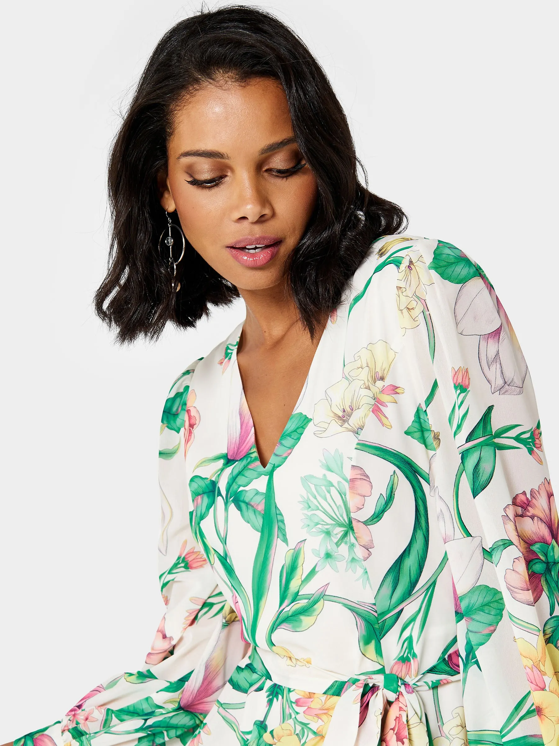 GWD Antonia Green Floral Print Chiffon Maxi Dress sold by George W. Davies product image thumbnail 2