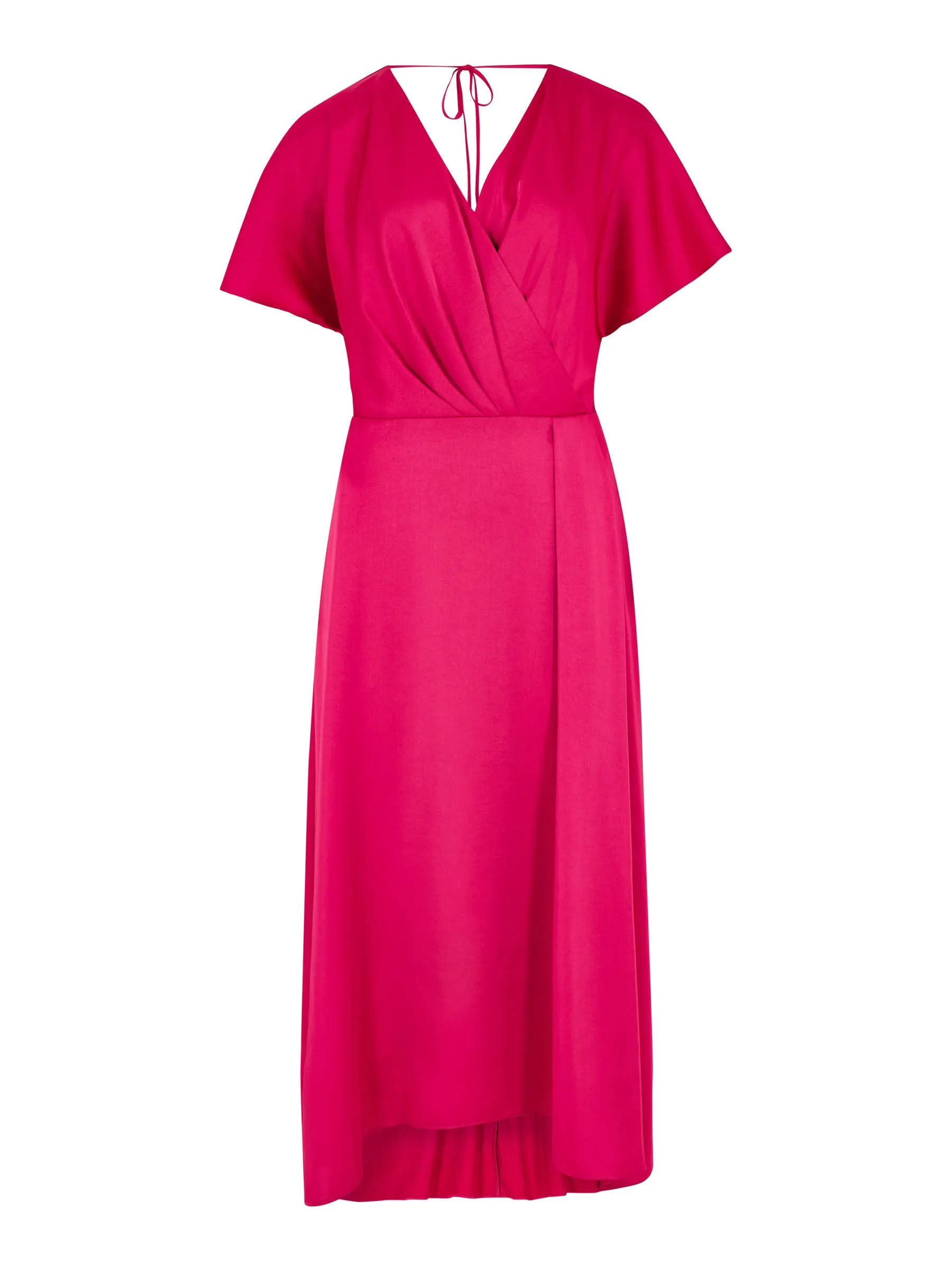 GWD Mira Pleated Satin Pink Midi Dress sold by George W. Davies product image thumbnail 4