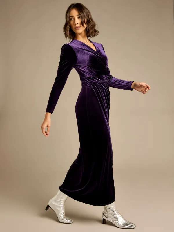 GWD Paula Purple Velvet Dress sold by George W. Davies
