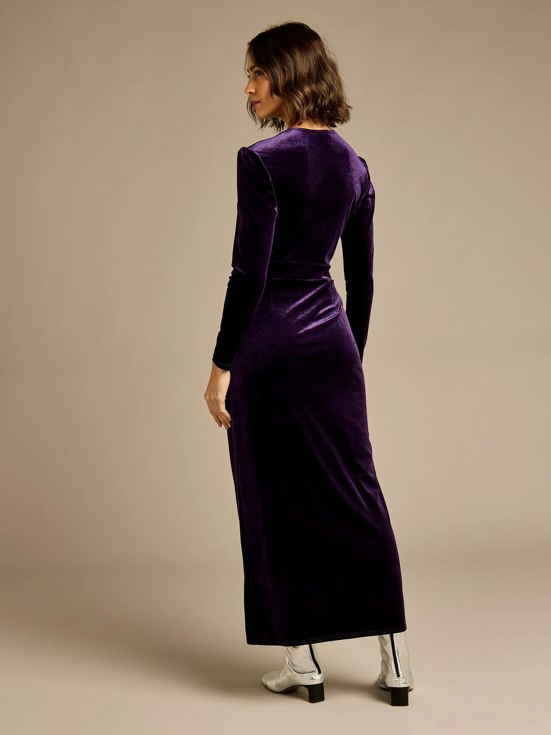 GWD Paula Purple Velvet Dress sold by George W. Davies product image thumbnail 3