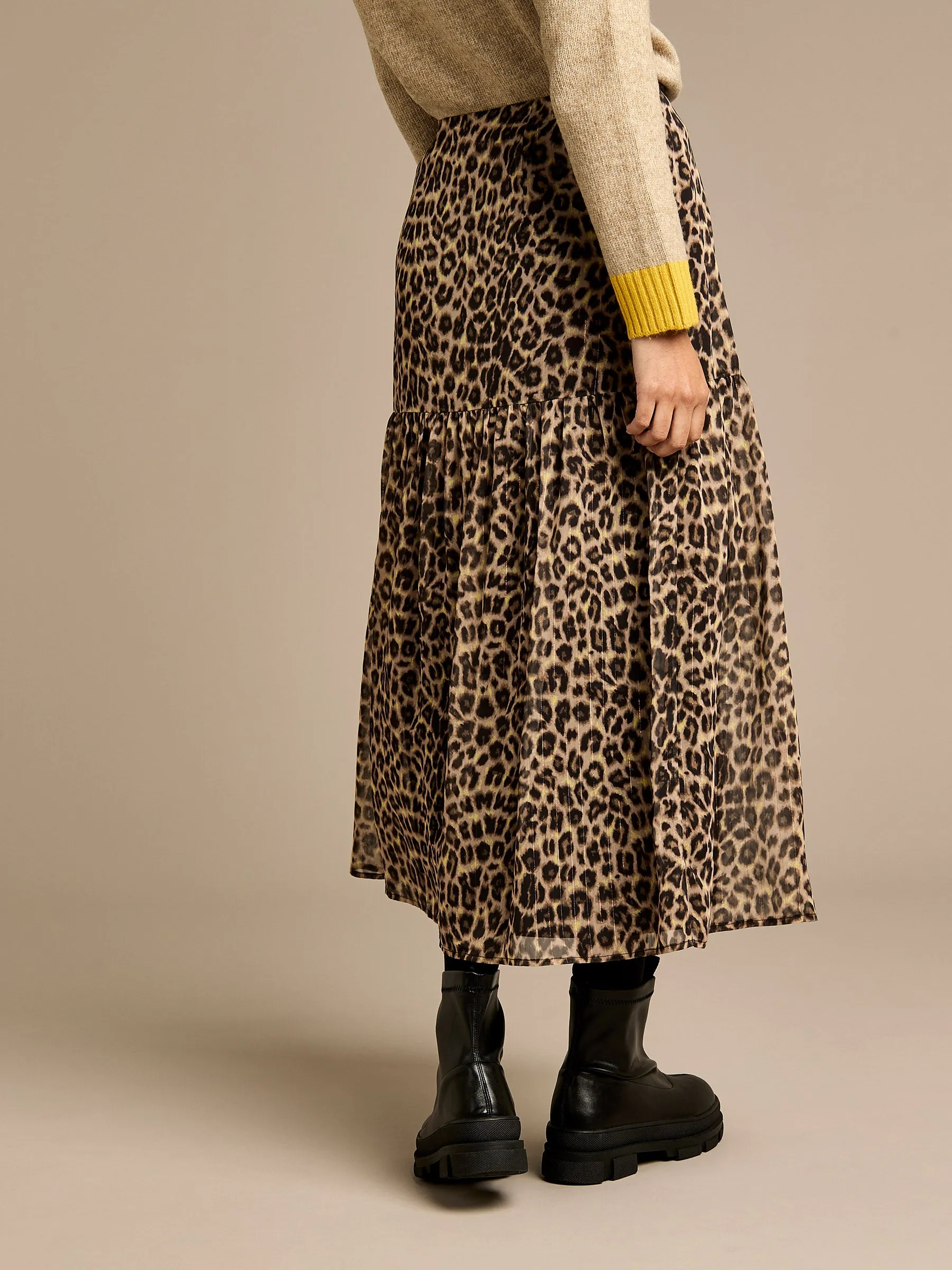 Neave Brown Knit Corsage Jumper & Meril Leopard Print Skirt Outfit sold by George W. Davies product image thumbnail 4