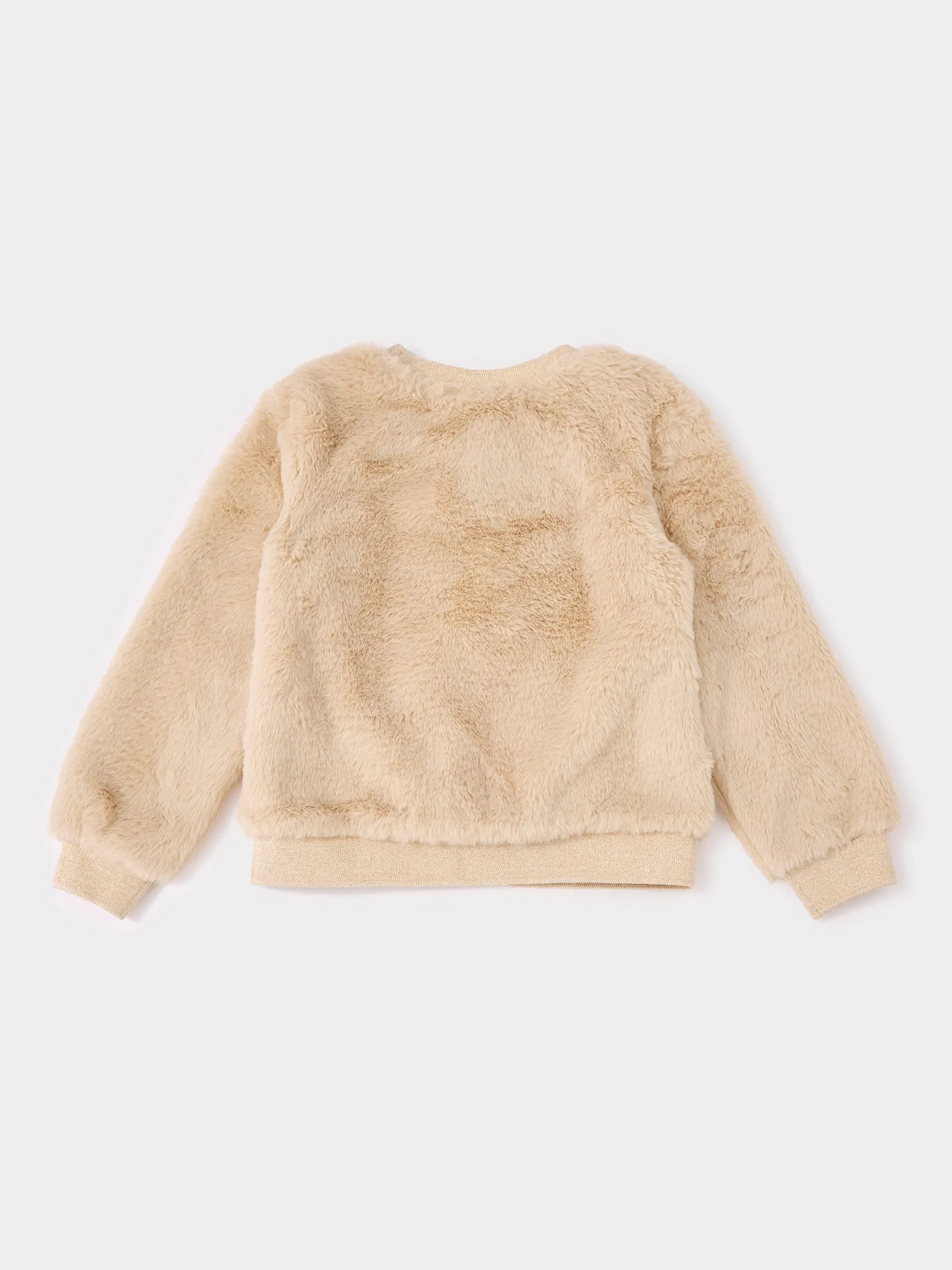 Cathy Cream Fur Sweatshirt & Sophia Stretch Skinny Jean Pink Outfit sold by George W. Davies product image thumbnail 3