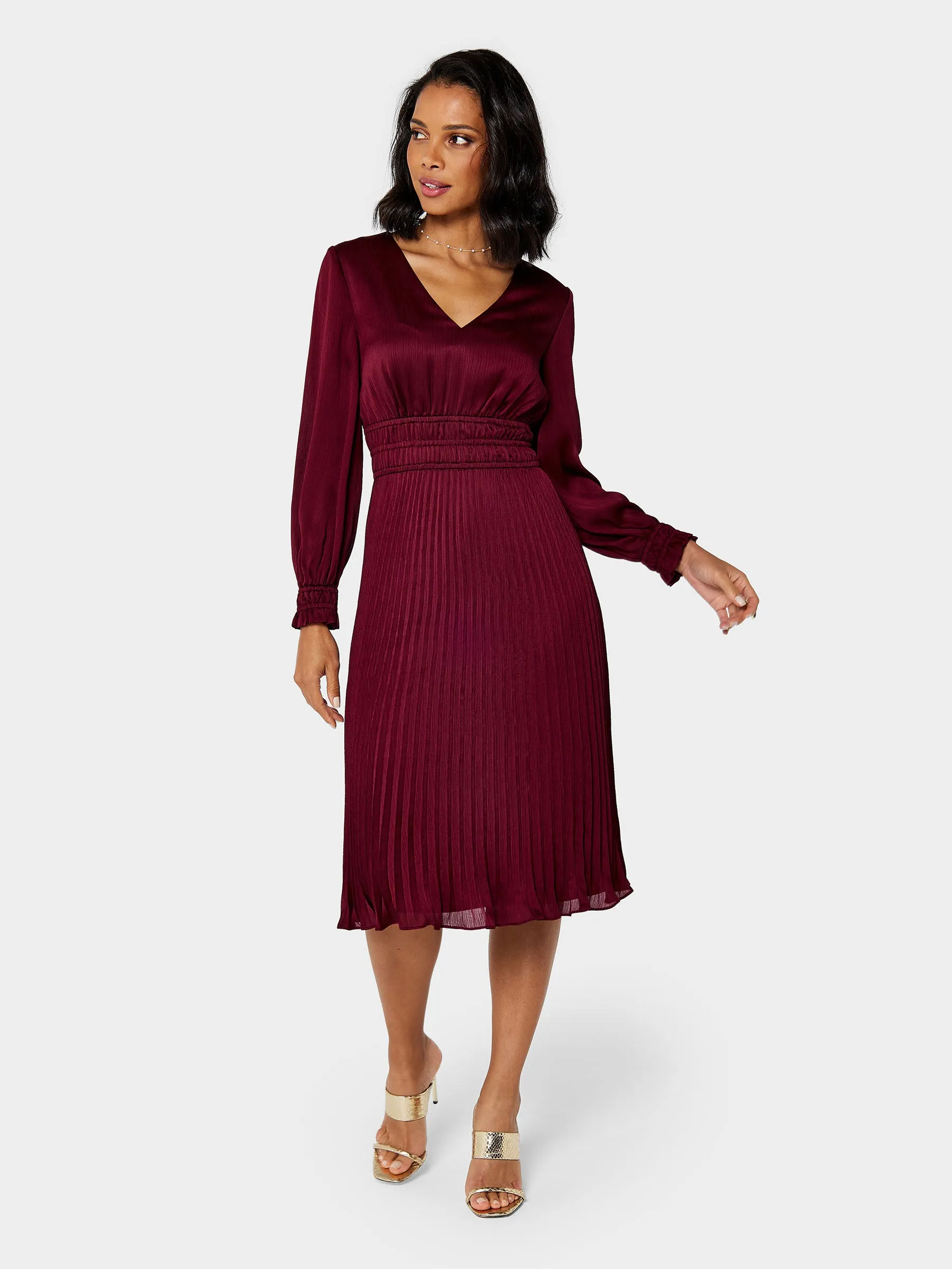 GWD Petal Glossy Satin Knee Length Dress sold by George W. Davies