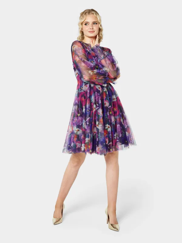 GWD Margot Mesh Floral Print Knee Length Dress sold by George W. Davies