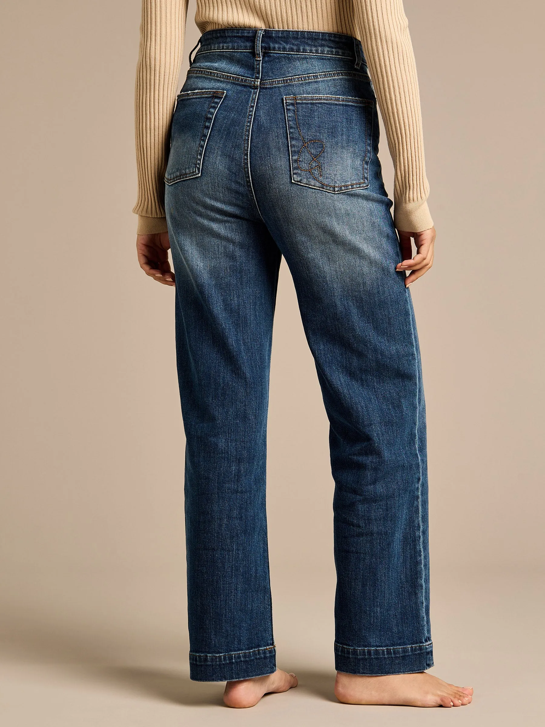 Arla-Bailey Red Knitted Top and Dixie Indigo Straight Leg Jean Outfit sold by George W. Davies product image thumbnail 5