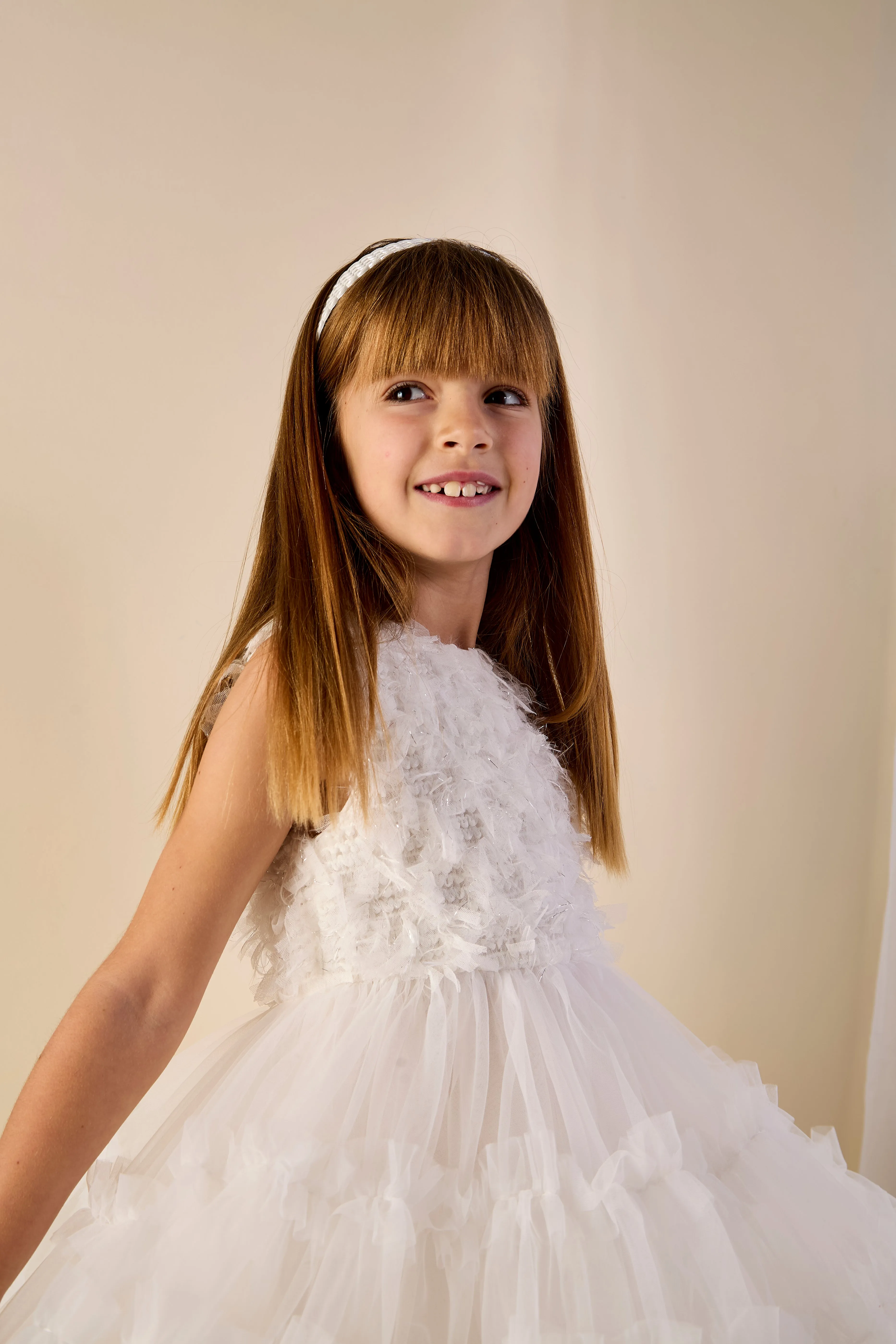 GWD Filly Ruffle Princess Dress – White Tulle Flower Girl & Party Dress sold by George W. Davies product image thumbnail 3