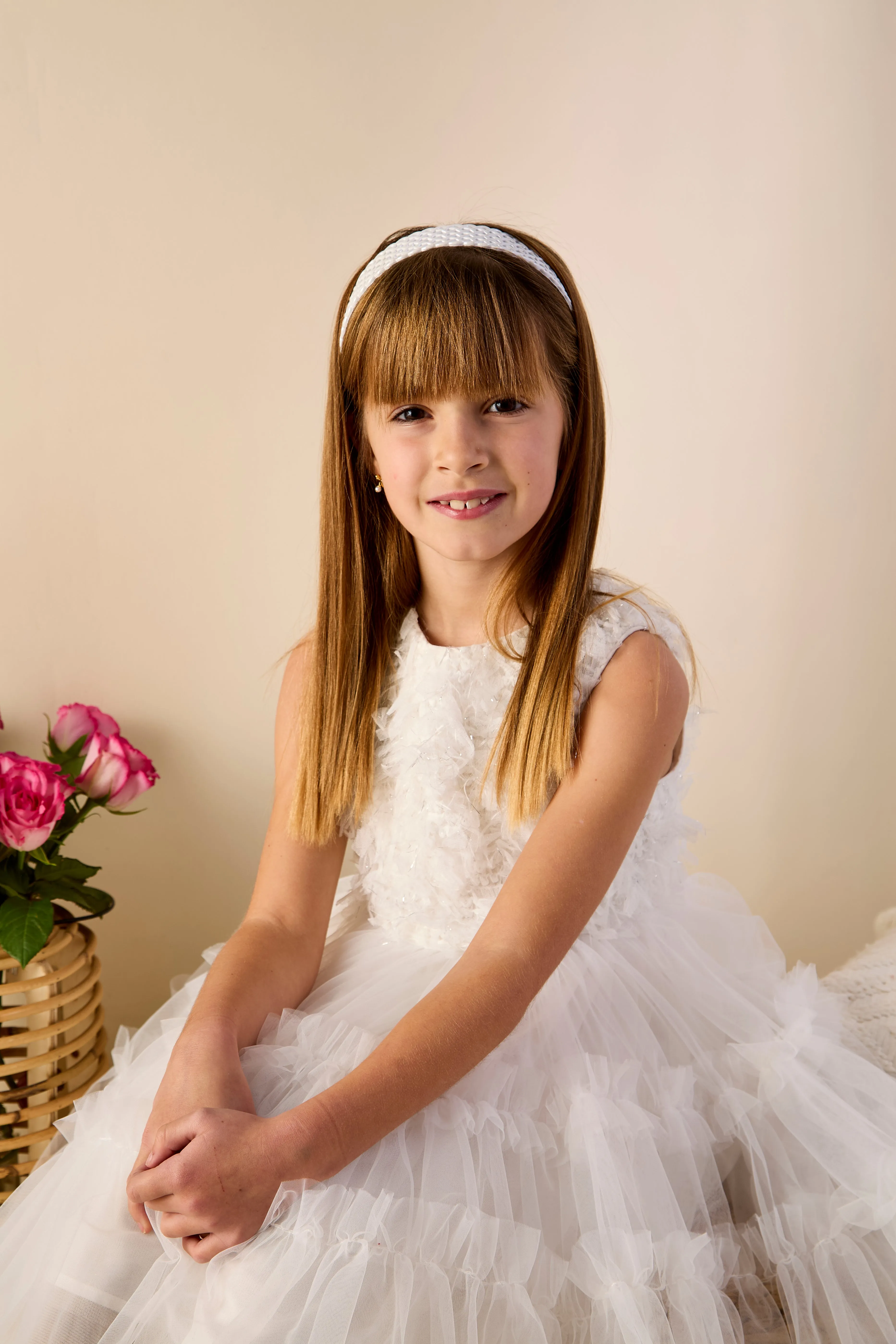 GWD Filly Ruffle Princess Dress – White Tulle Flower Girl & Party Dress sold by George W. Davies product image thumbnail 2
