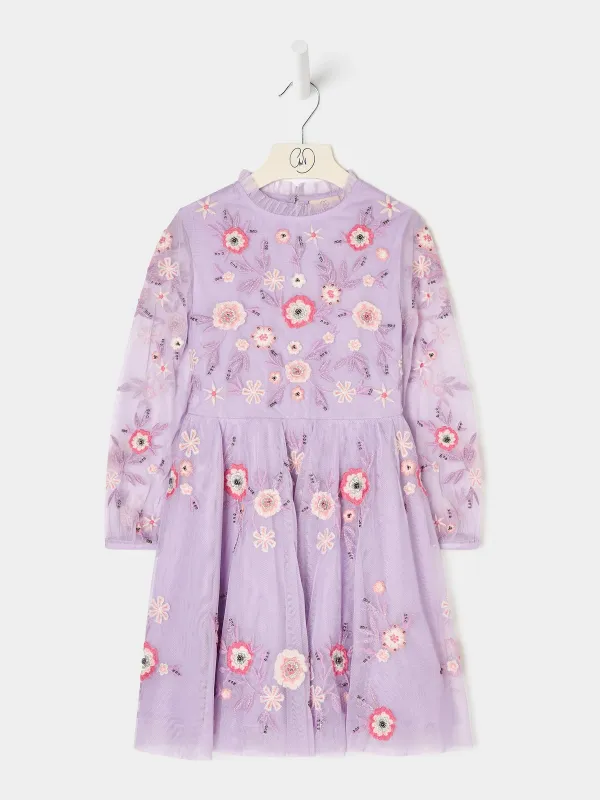 GWD Jazz Lilac Embroidered Dress sold by George W. Davies