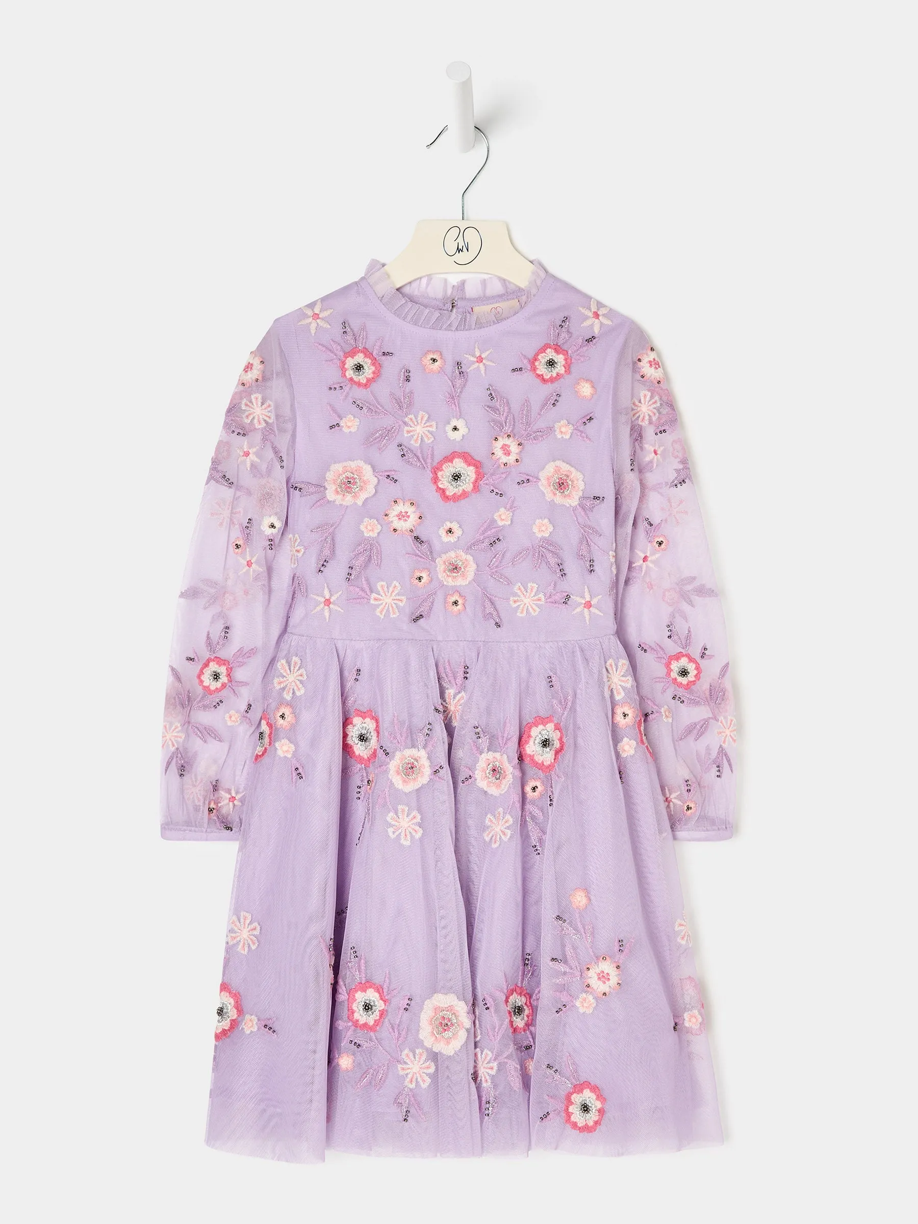 GWD Jazz Lilac Embroidered Dress sold by George W. Davies