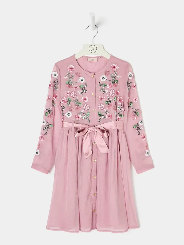GWD Emmie Embellished Dress Pink sold by George W. Davies
