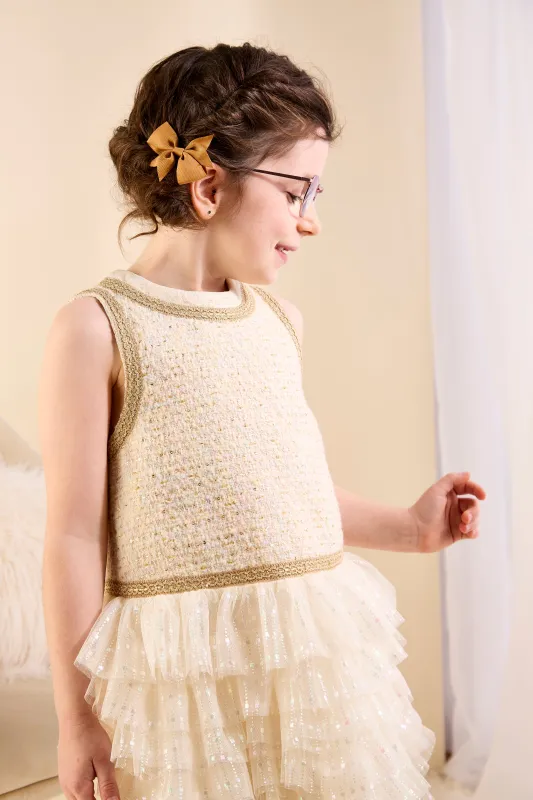 GWD Brocade Sleeveless Frilled Whisper Dress sold by George W. Davies