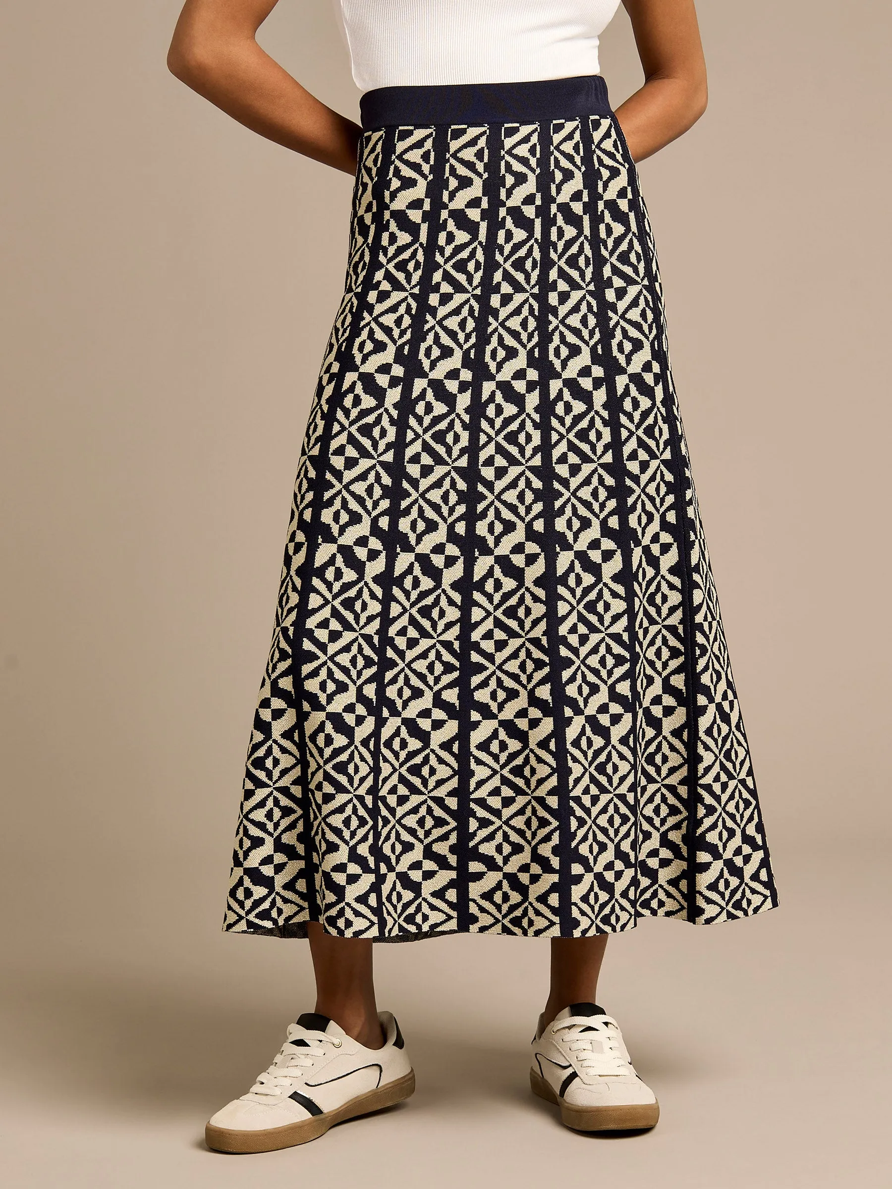 GWD Cate Knitted Geometric Maxi Skirt sold by George W. Davies product image thumbnail 4