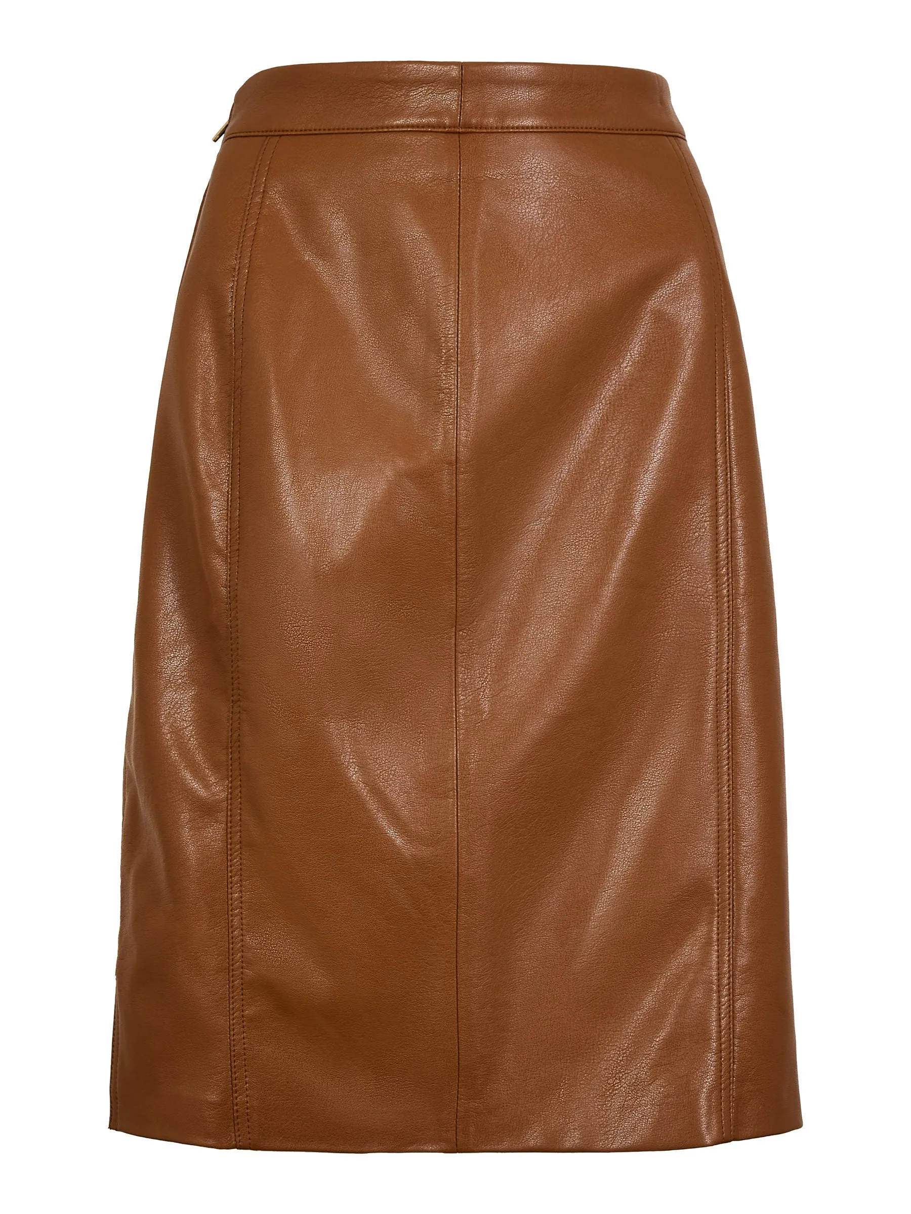 Carolyn Chestnut Faux Leather Midi Skirt sold by George W. Davies product image thumbnail 5