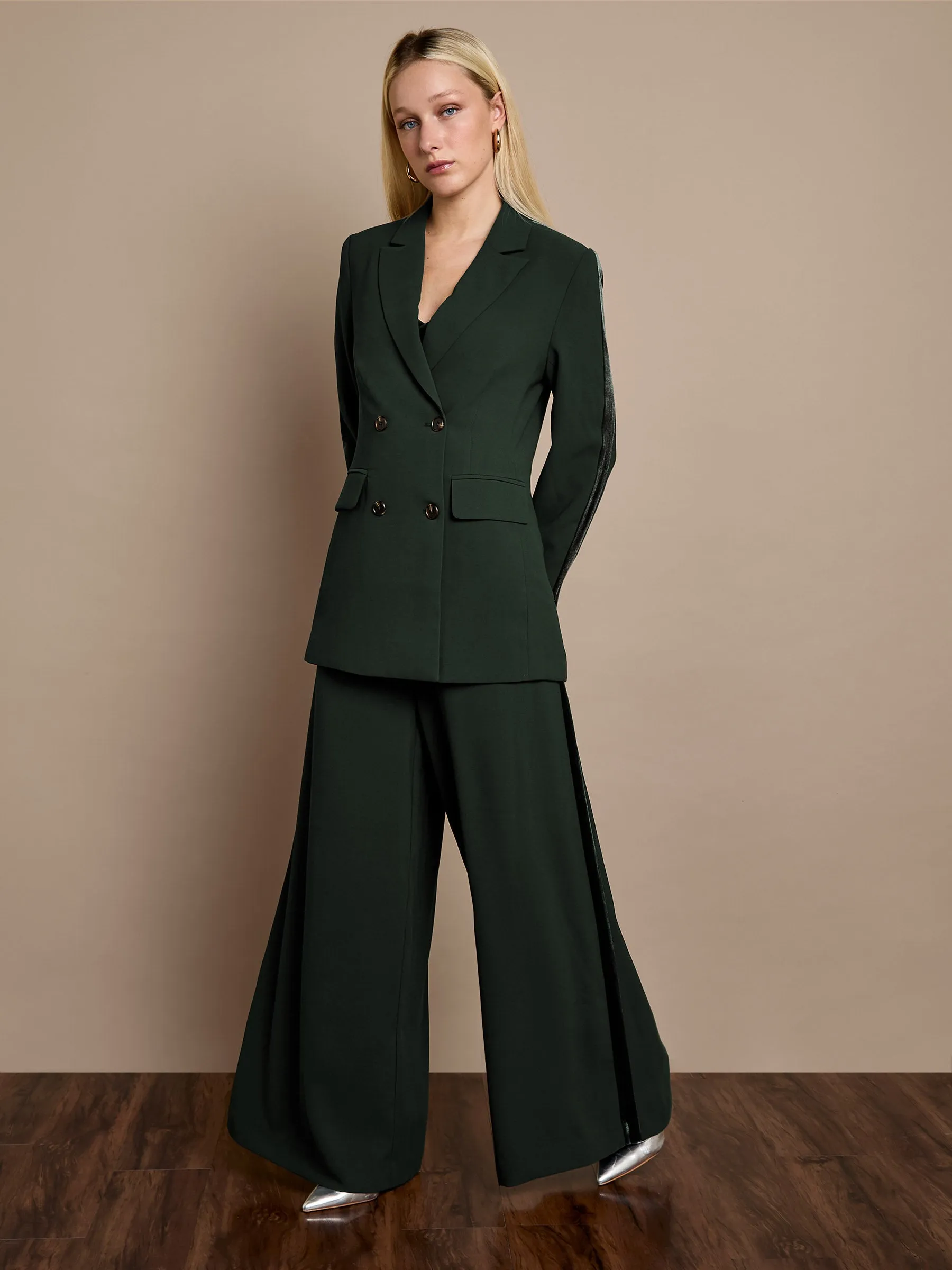 GWD Winter Taylor Wide-Leg Green Trouser sold by George W. Davies product image thumbnail 3
