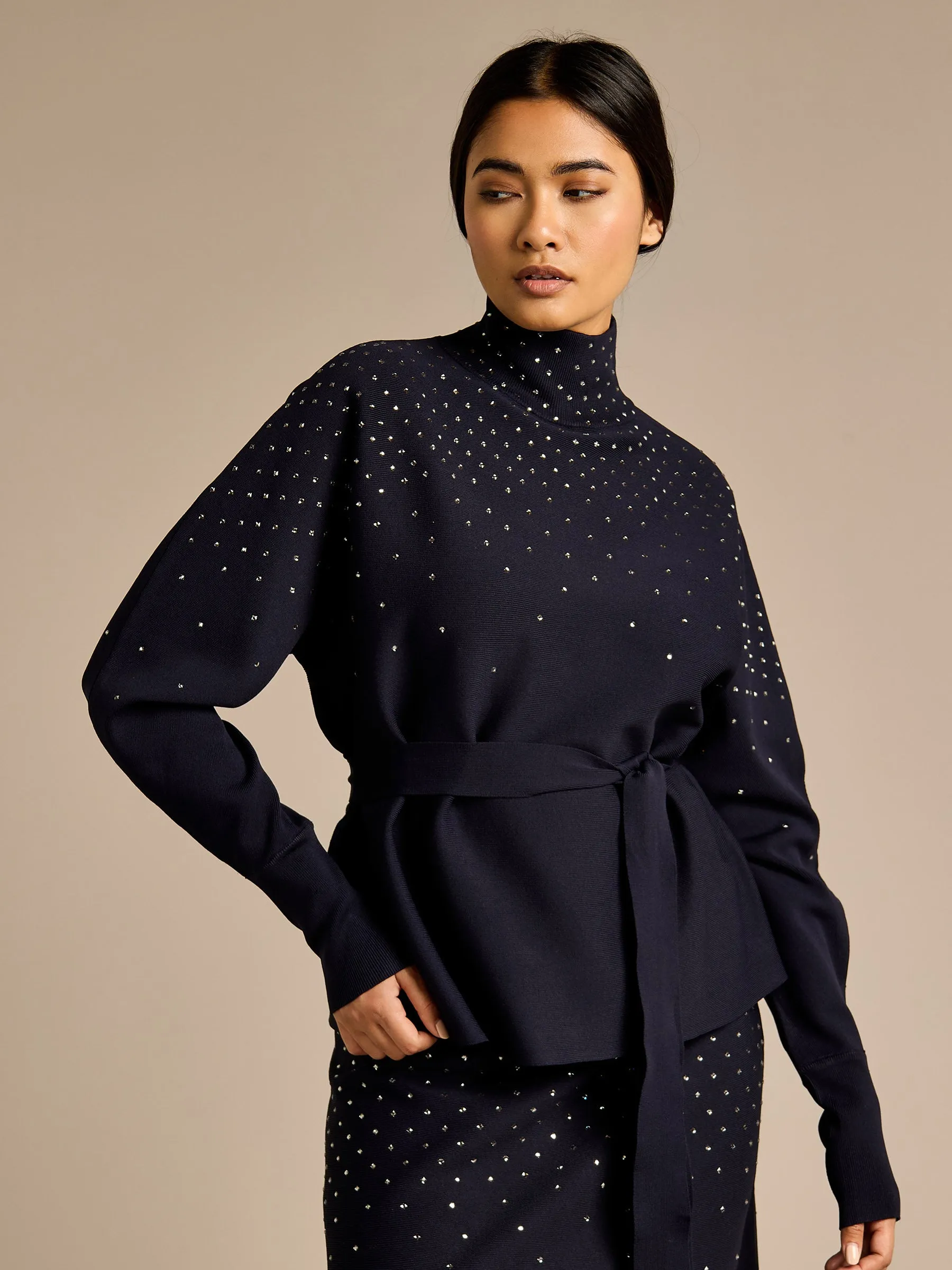 GWD Sparkle Iris Knitted Navy Top sold by George W. Davies product image thumbnail 4