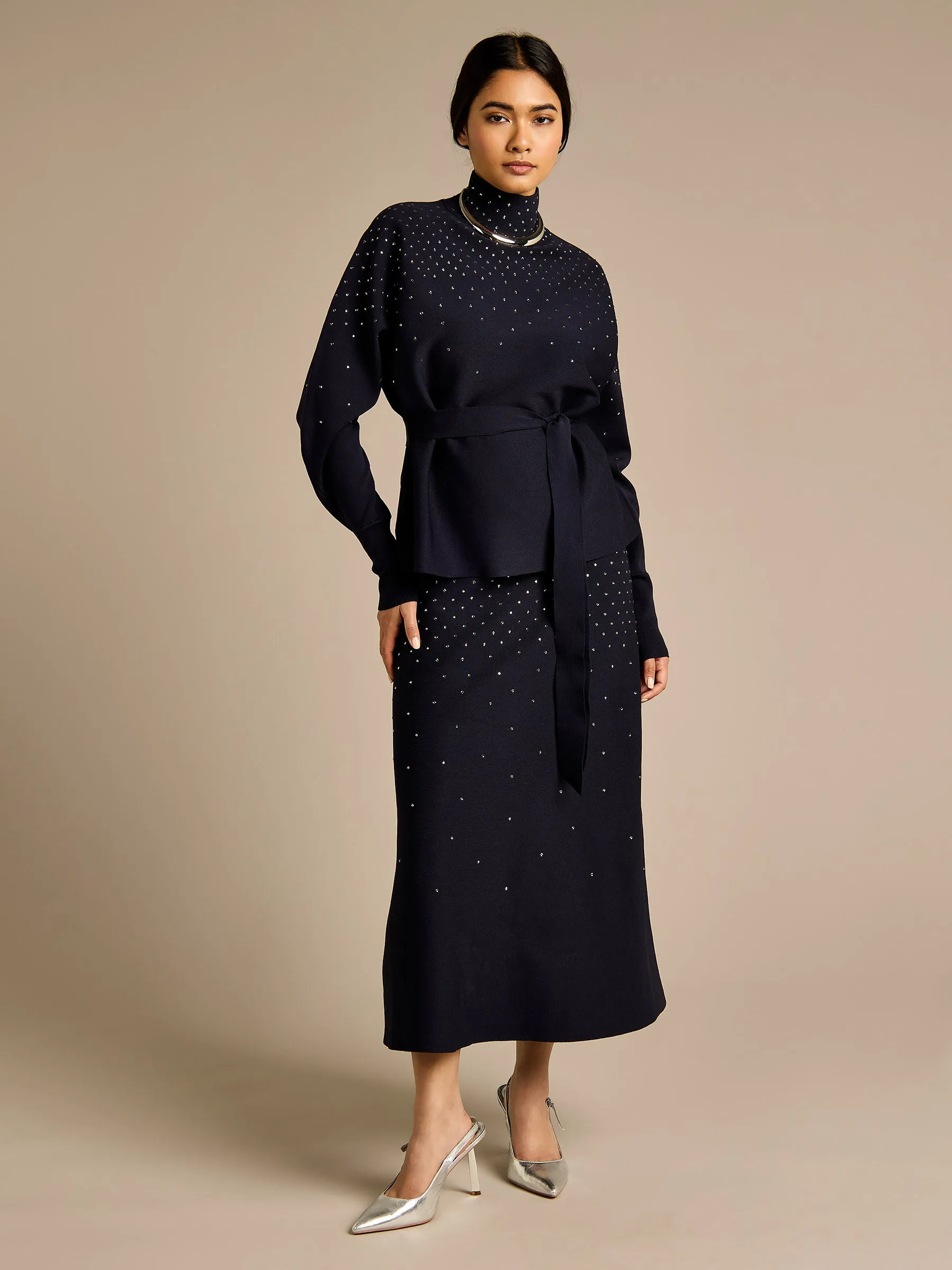 GWD Sparkle Iris Knitted Navy Top sold by George W. Davies product image thumbnail 5