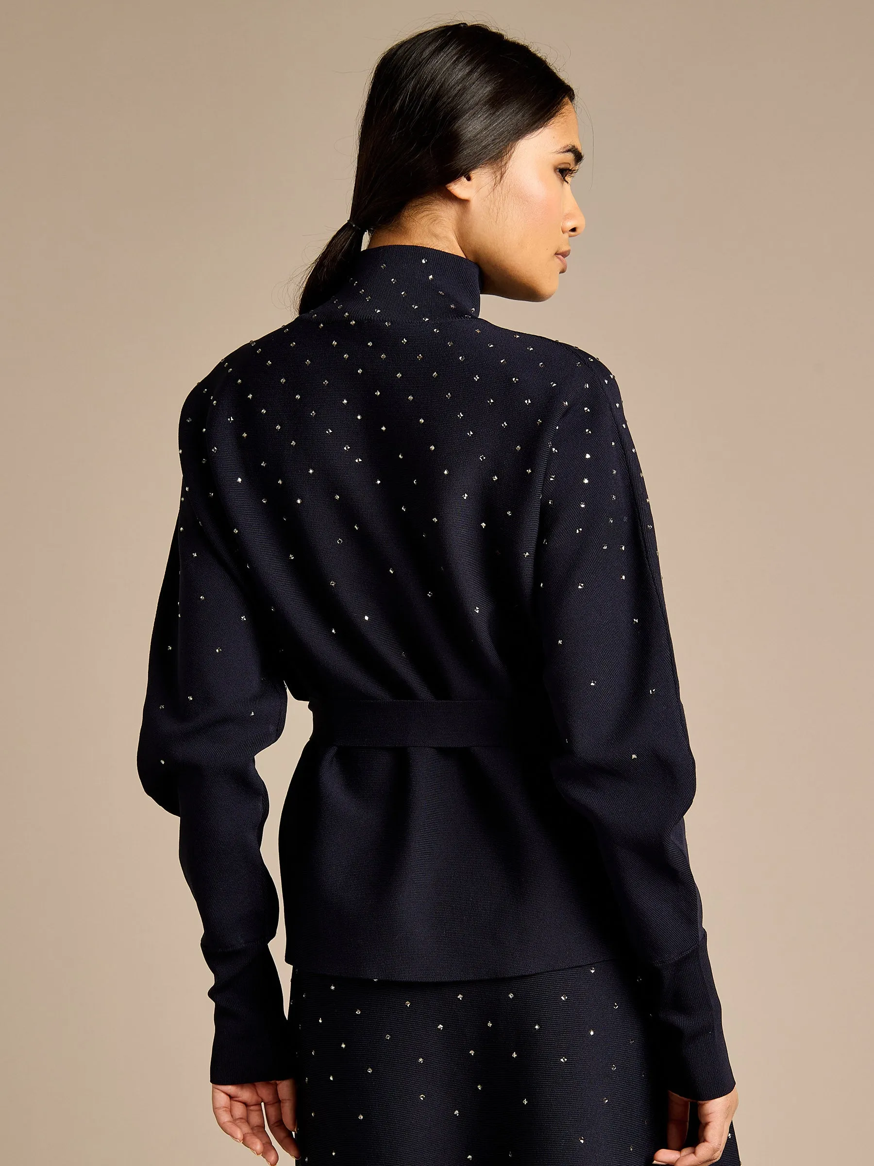 GWD Sparkle Iris Knitted Navy Top sold by George W. Davies product image thumbnail 3