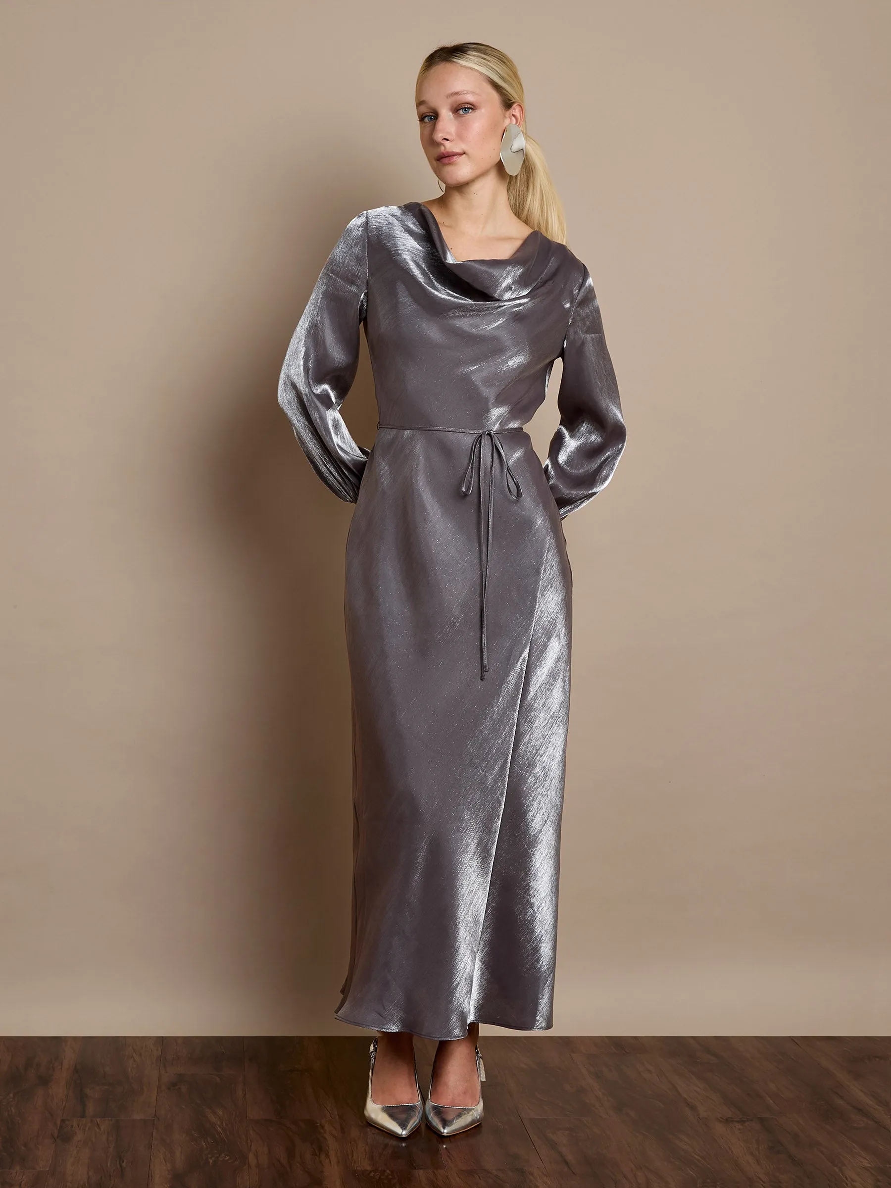 GWD Karlie Silver Maxi Dress sold by George W. Davies product image thumbnail 3