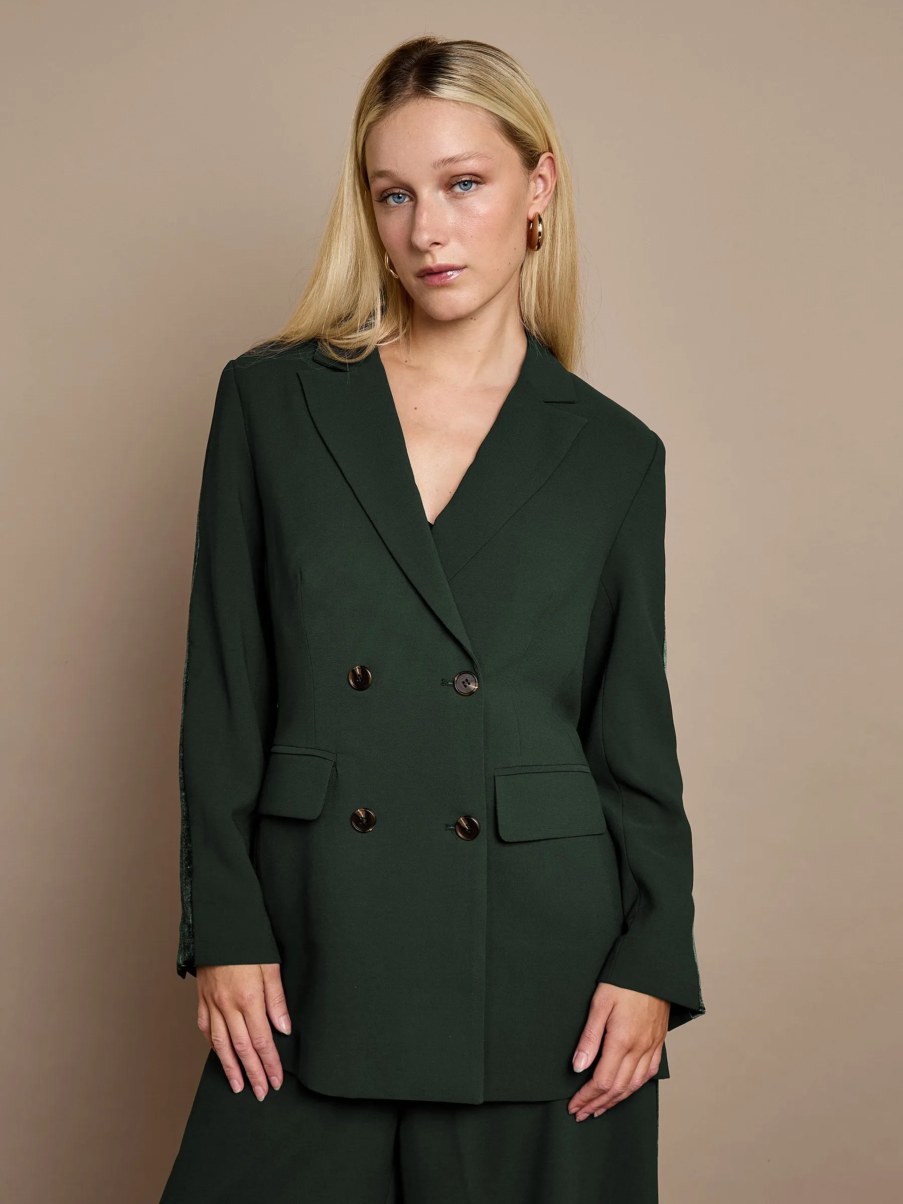 Winter Taylor Green Velvet Trim Jacket sold by George W. Davies product image thumbnail 4