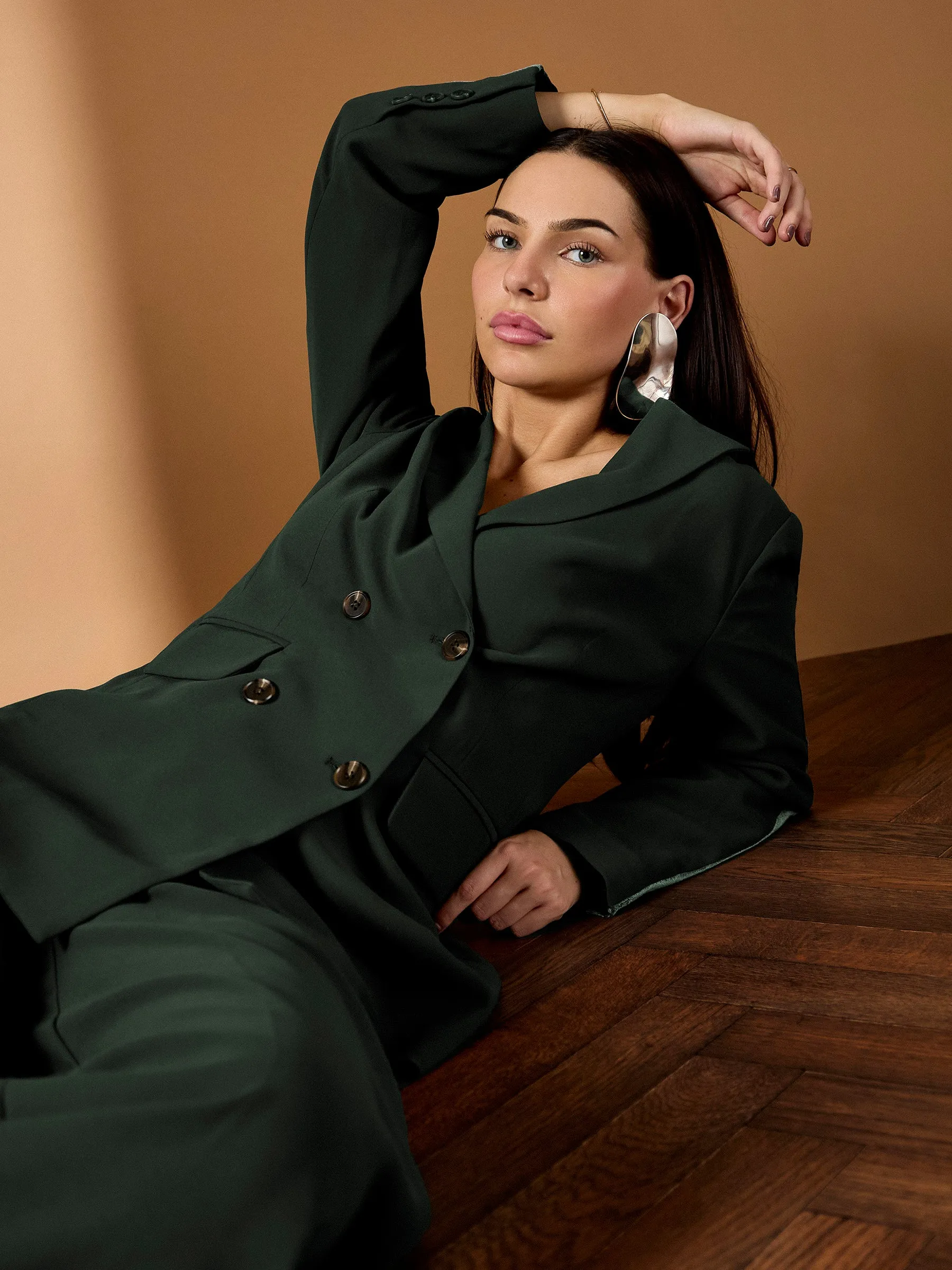 Winter Taylor Green Velvet Trim Jacket sold by George W. Davies product image thumbnail 3