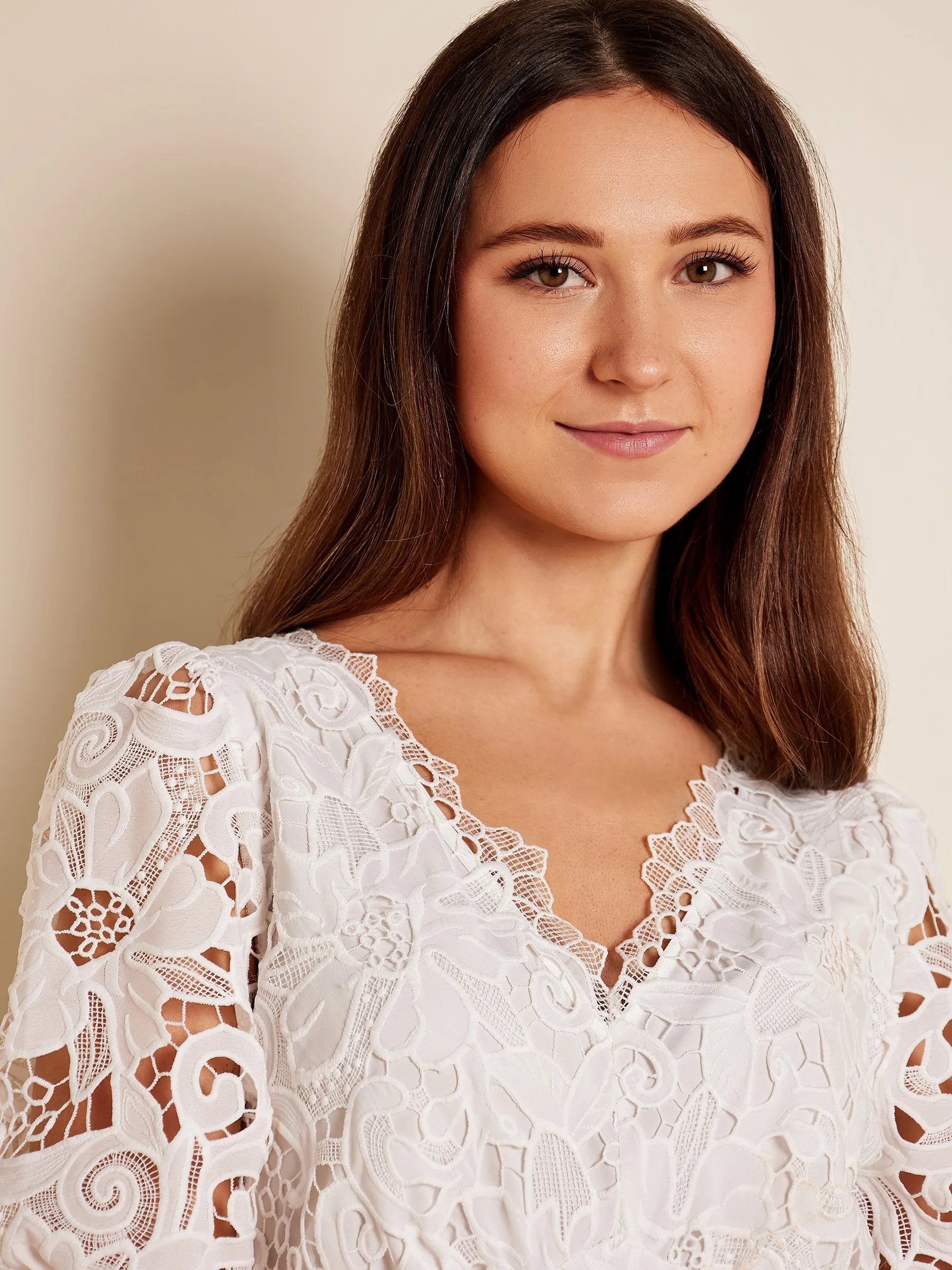 GWD Paola Lace White Midi Dress sold by George W. Davies product image thumbnail 2