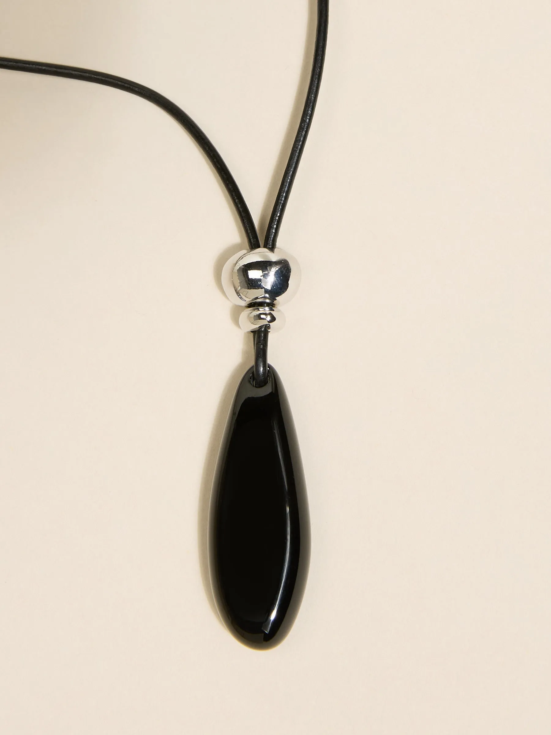 GWD Pendant Black Stone Necklace sold by George W. Davies product image thumbnail 5