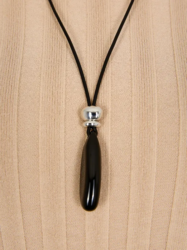 GWD Pendant Black Stone Necklace made by George W. Davies