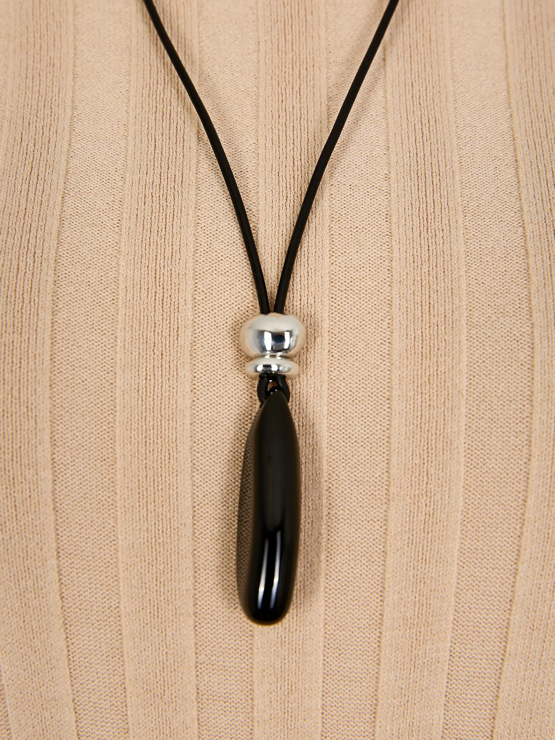 GWD Pendant Black Stone Necklace sold by George W. Davies