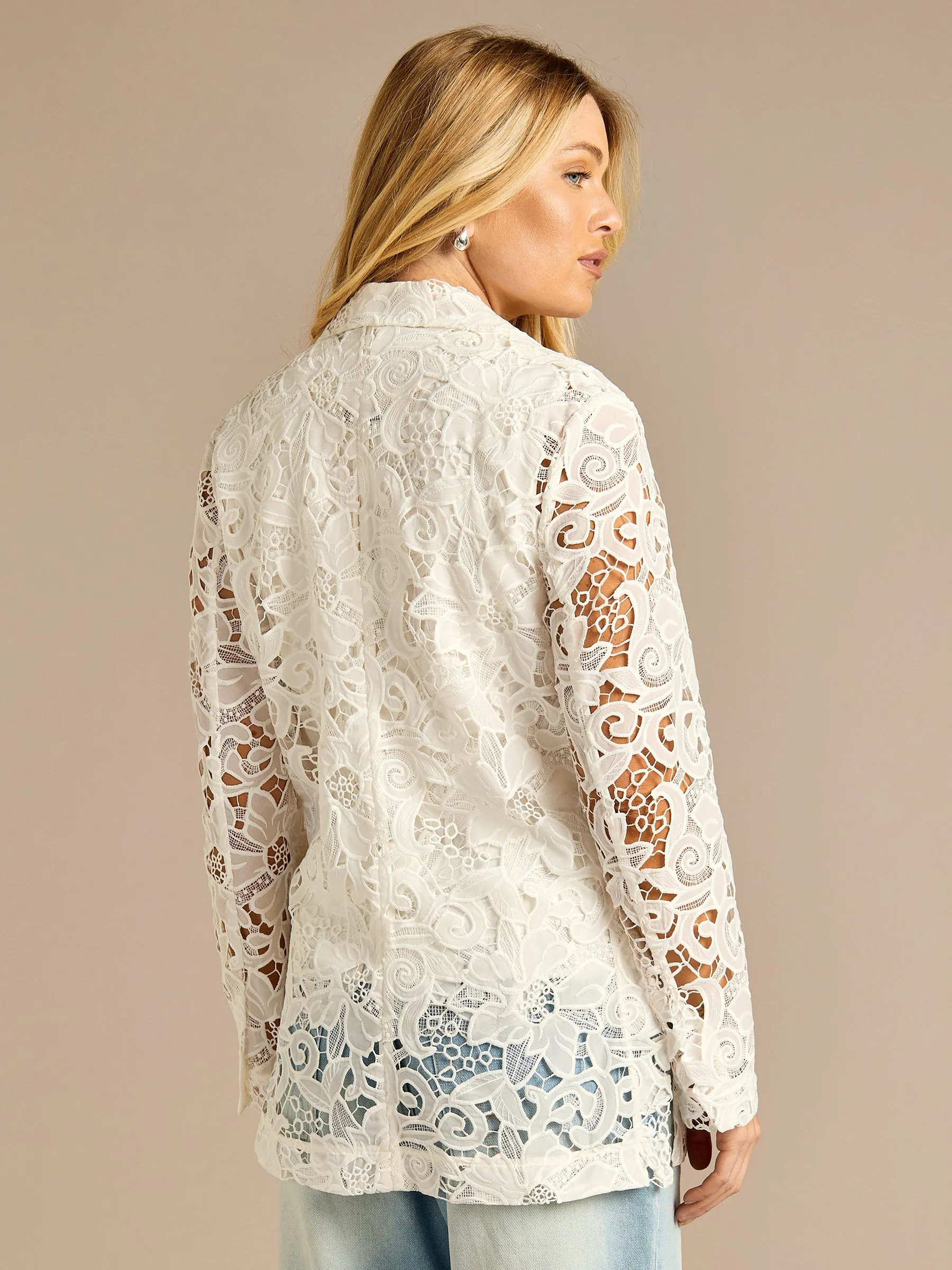 GWD Paola White Lace Blazer sold by George W. Davies product image thumbnail 2