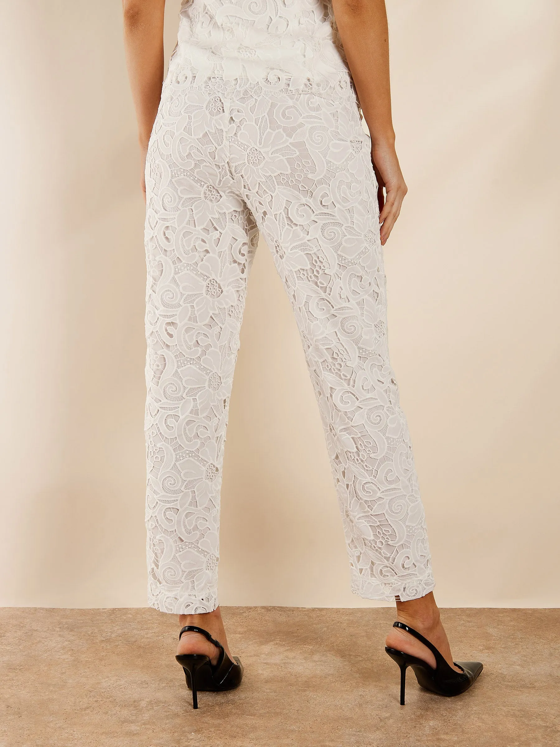 GWD Paola White Lace Trousers sold by George W. Davies product image thumbnail 2