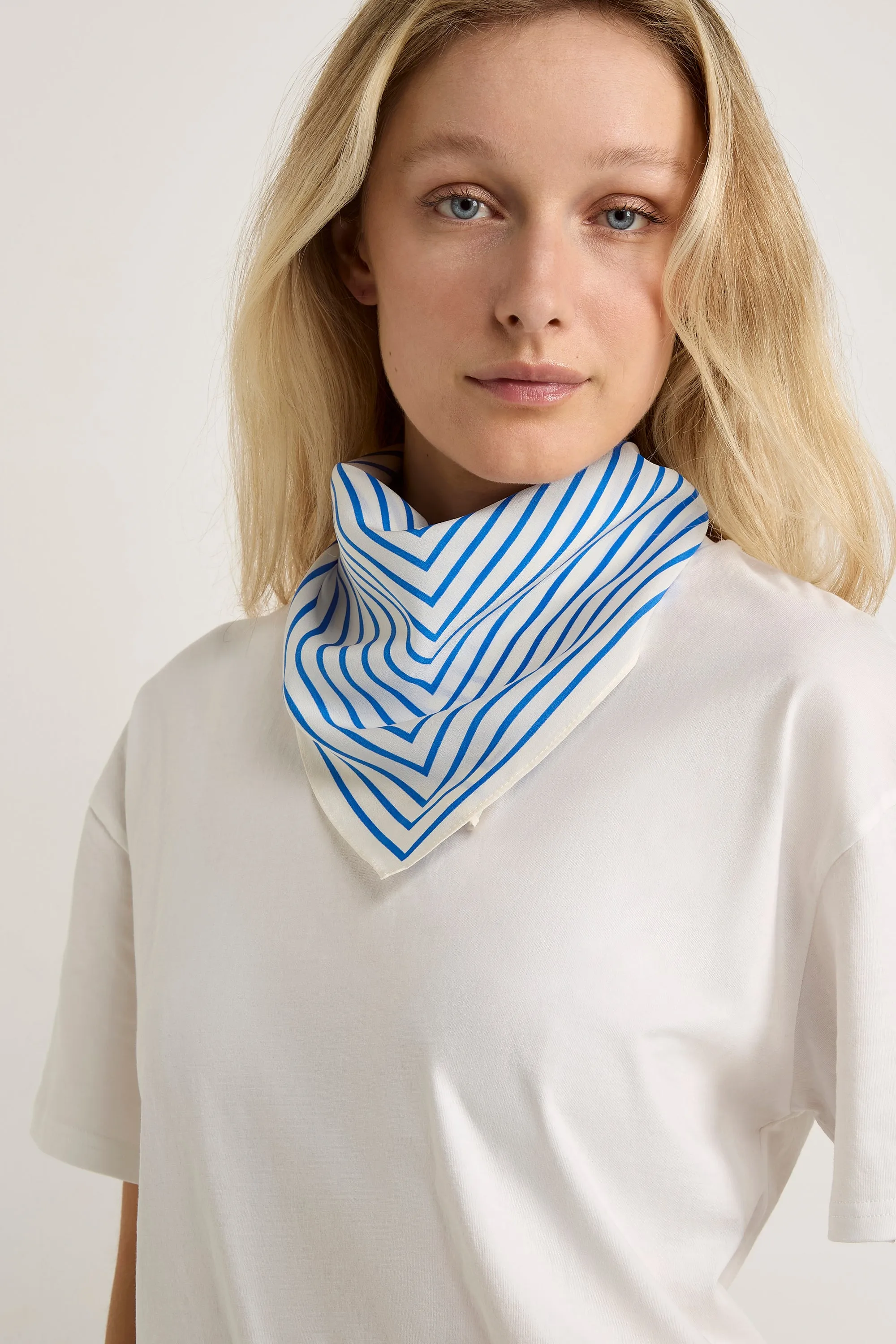 GWD Square Silk Scarves, Blue and Olive sold by George W. Davies product image thumbnail 3