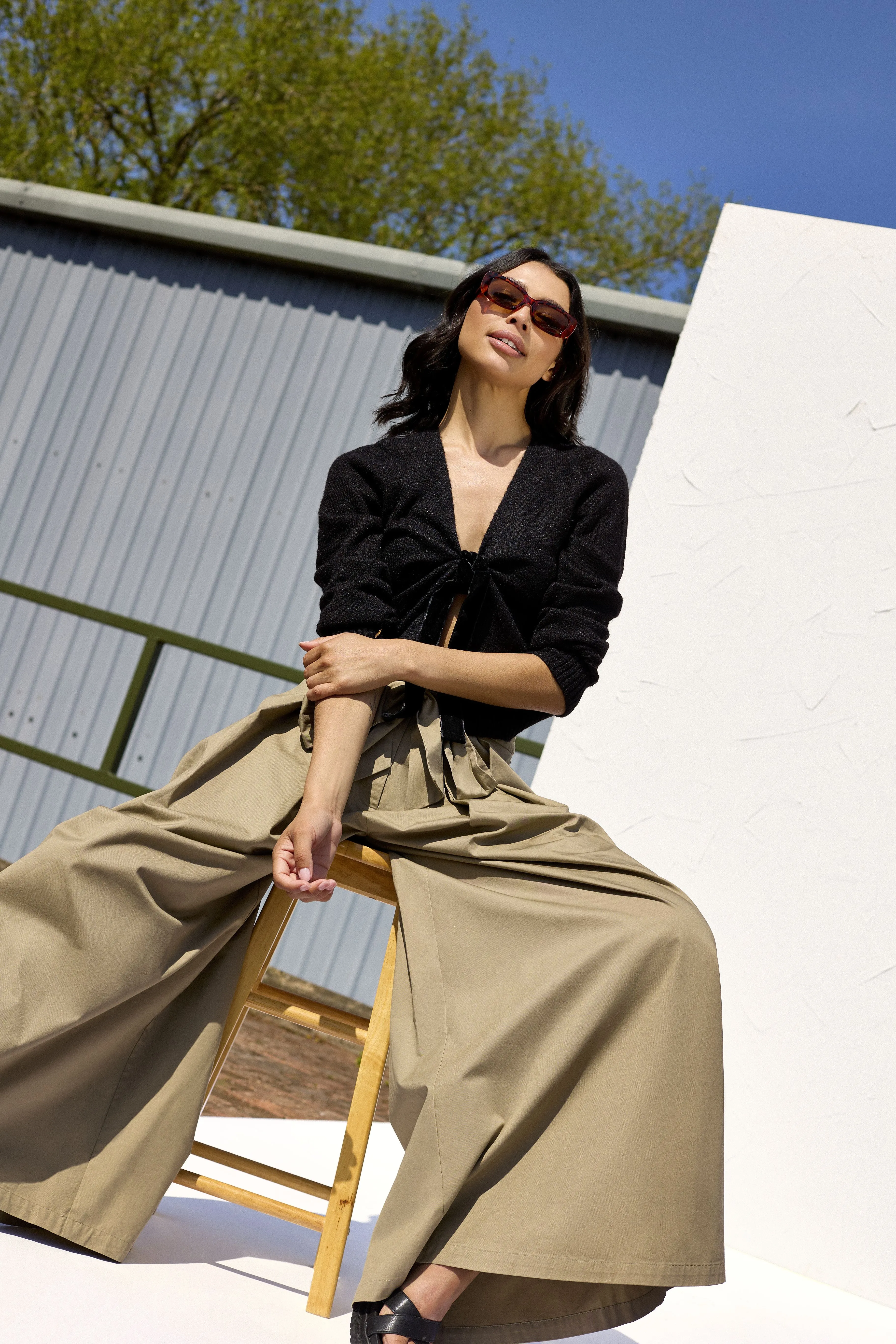 GWD Tillie Khaki Wide Leg Trousers sold by George W. Davies product image thumbnail 5