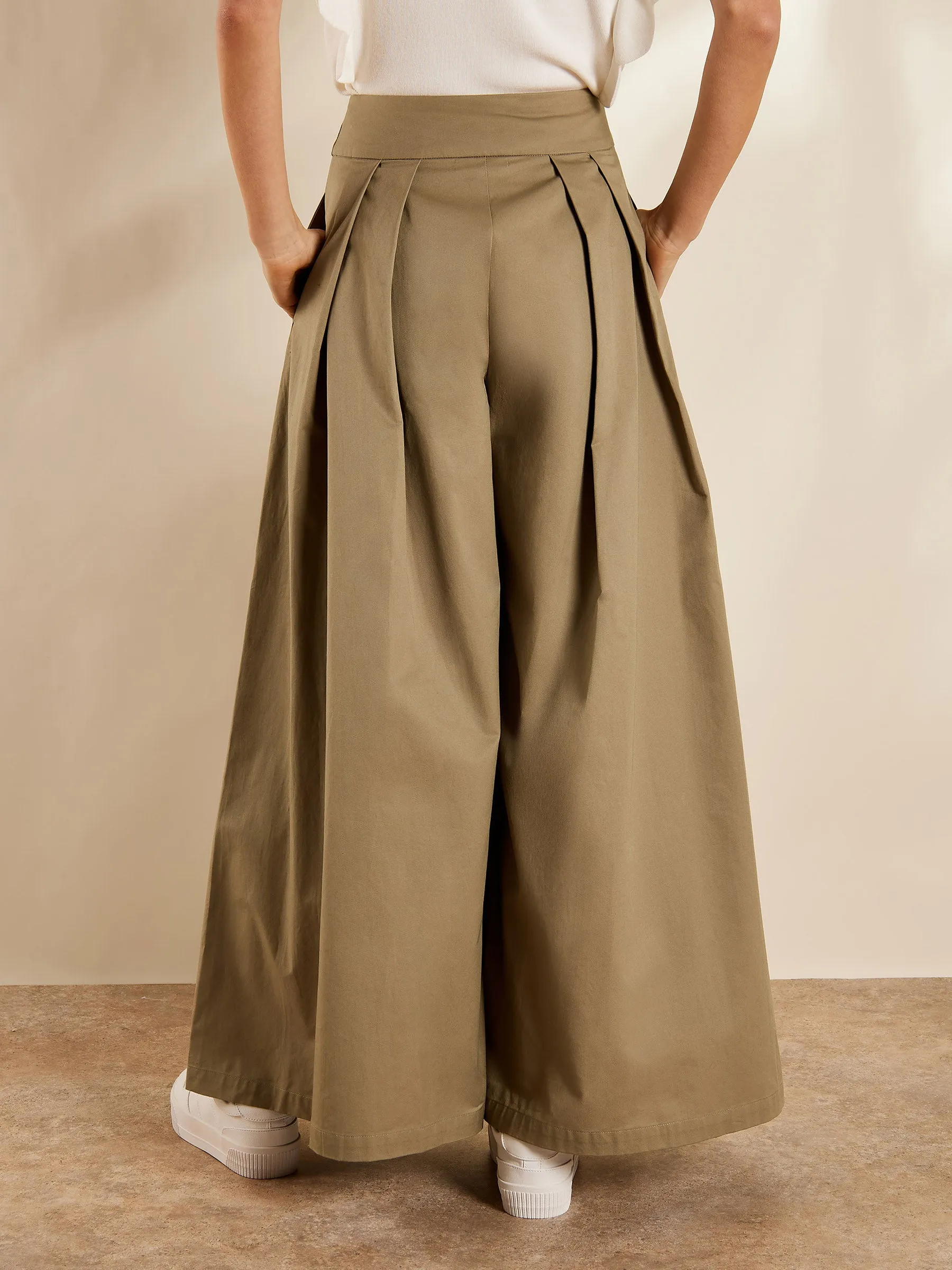 GWD Tillie Khaki Wide Leg Trousers sold by George W. Davies product image thumbnail 2