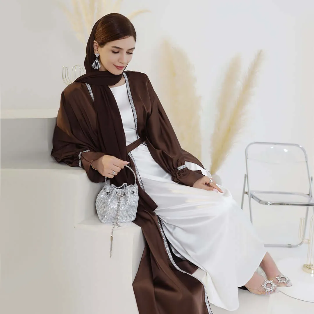 Breathable Abayas With Lining Robes And Belt 2-Piece Set sold by Evofash product image thumbnail 5
