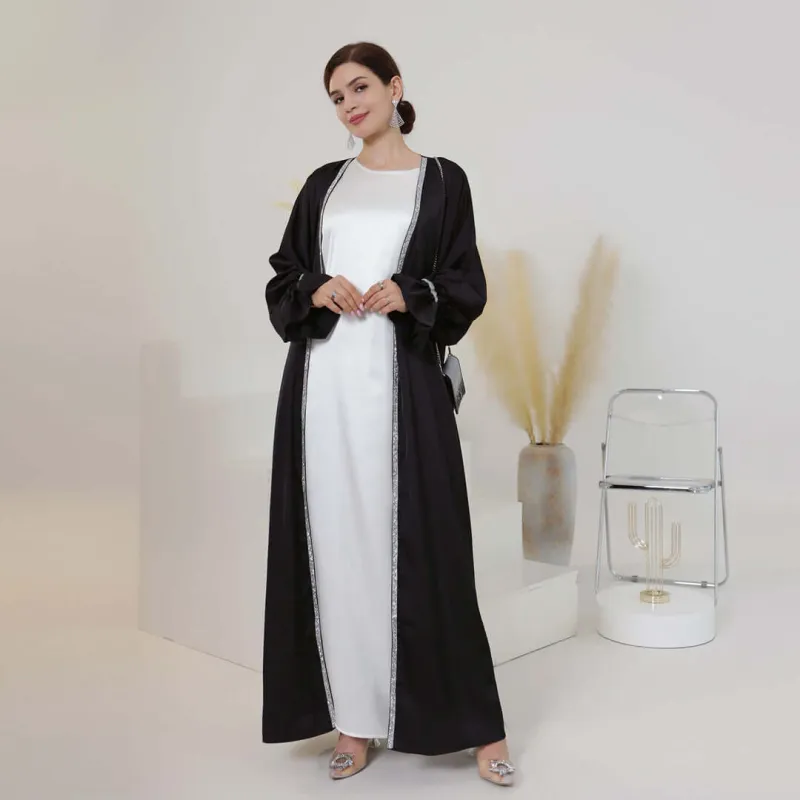 Breathable Abayas With Lining Robes And Belt 2-Piece Set sold by Evofash