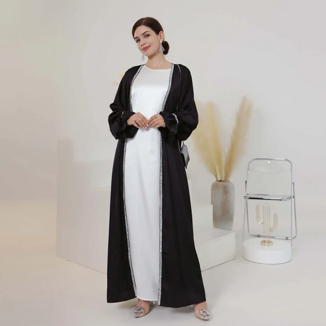 Breathable Abayas With Lining Robes And Belt 2-Piece Set sold by Evofash