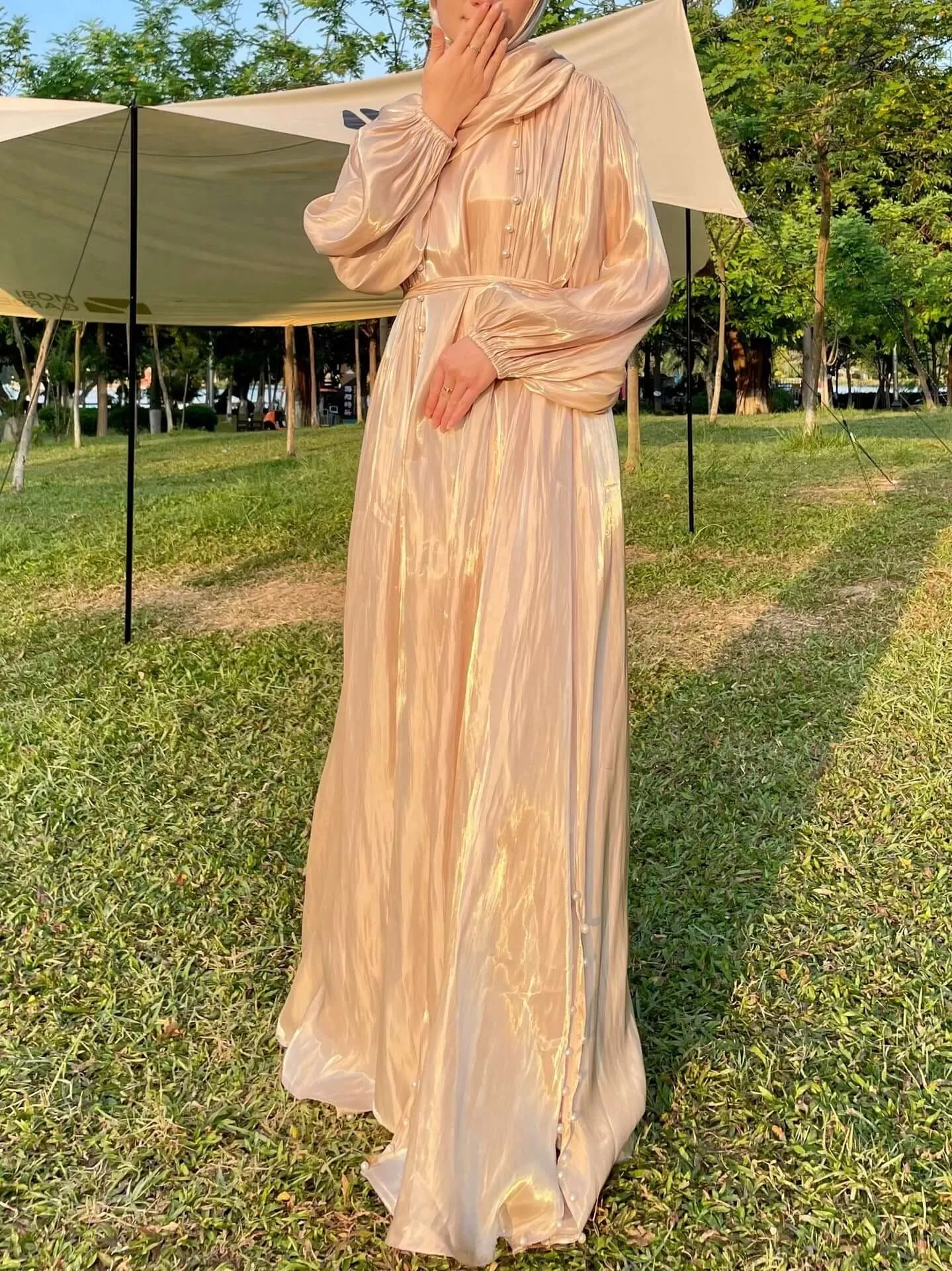 Luxury Elegant Pearl Abaya 5-Piece Set sold by Evofash product image thumbnail 2