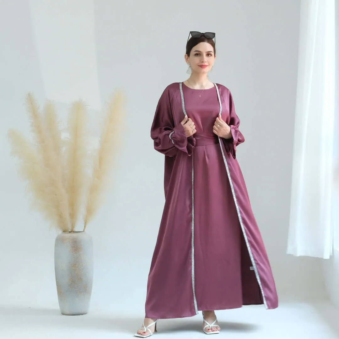 Lightweight Satin Abaya 3-Piece Set sold by Evofash product image thumbnail 5