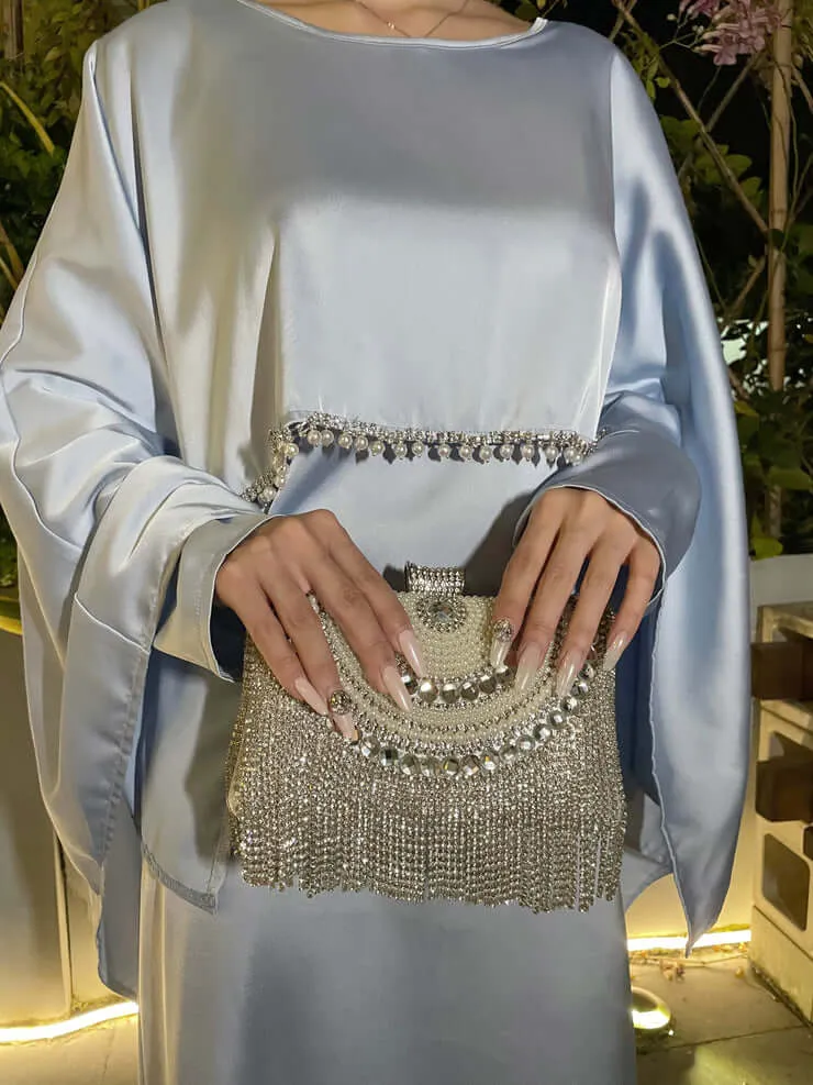 Satin Cape Elegant Abaya 2-Piece Set sold by Evofash product image thumbnail 4