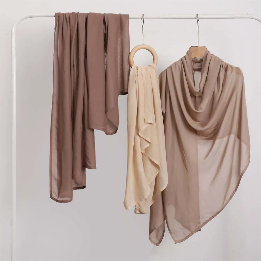 Cotton Hemp Wide Edge Modal Monochrome Hijab sold by Evofash product image thumbnail 3