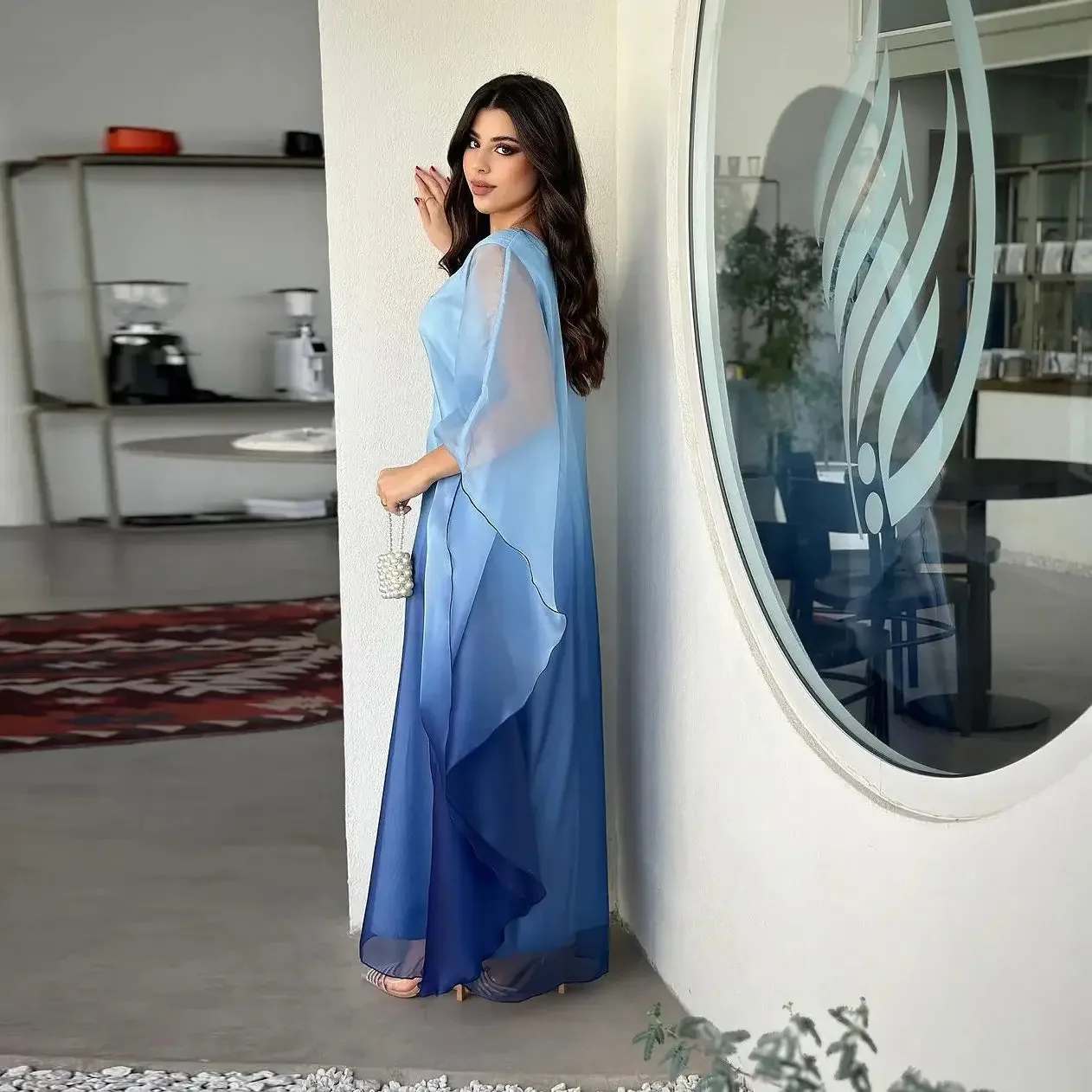 Gradient Satin Butterfly Abaya for Women sold by Evofash product image thumbnail 5