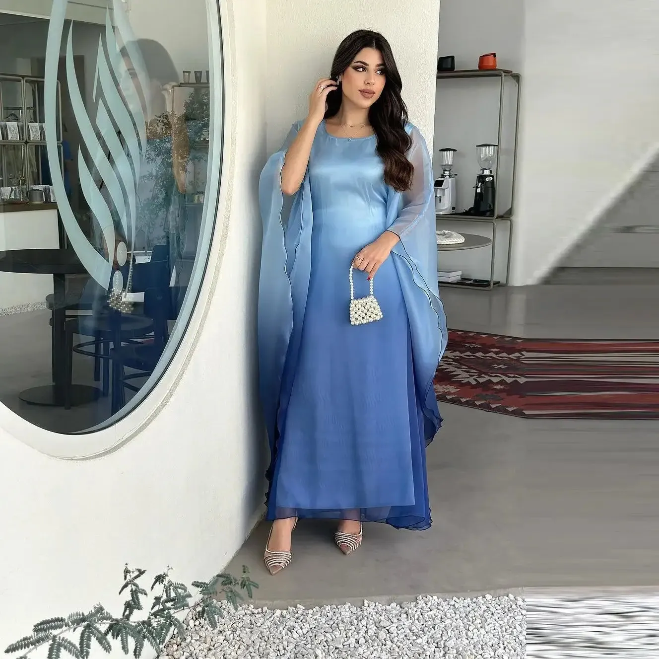 Gradient Satin Butterfly Abaya for Women sold by Evofash product image thumbnail 4