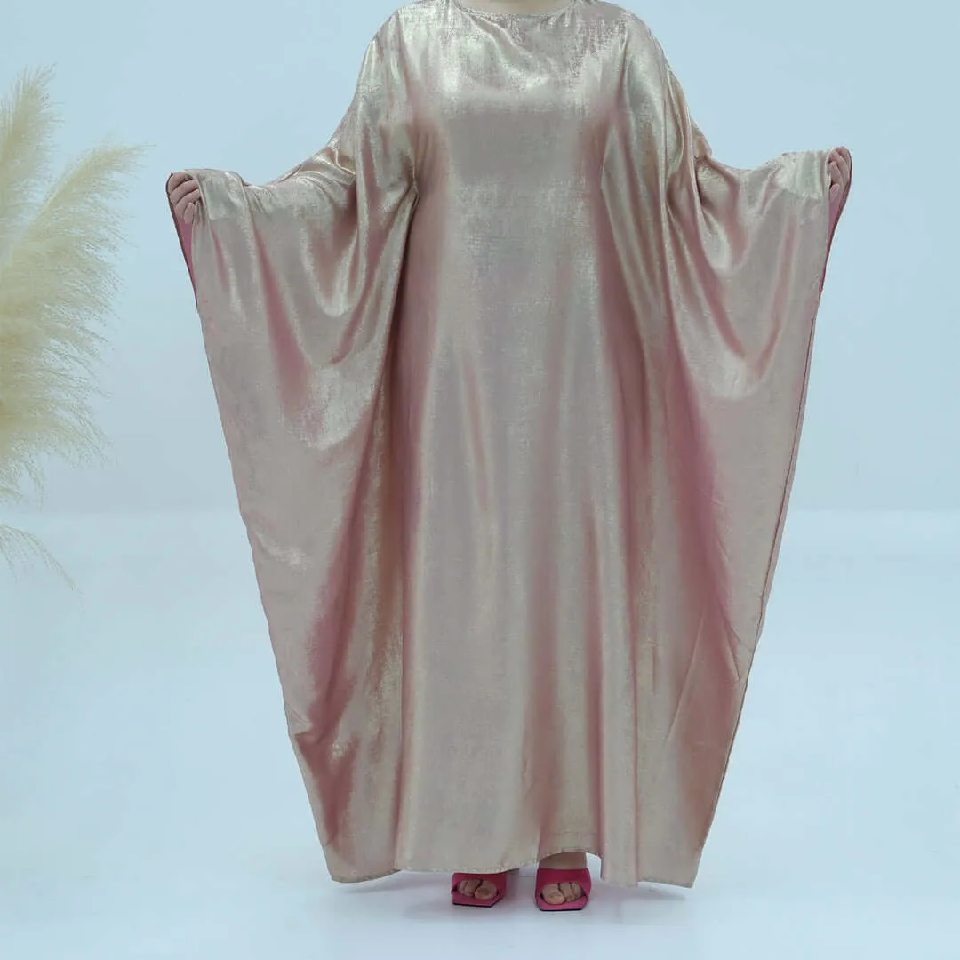 Satin Batwing Butterfly Abaya Dress with Hijab 2-Piece Set sold by Evofash product image thumbnail 3