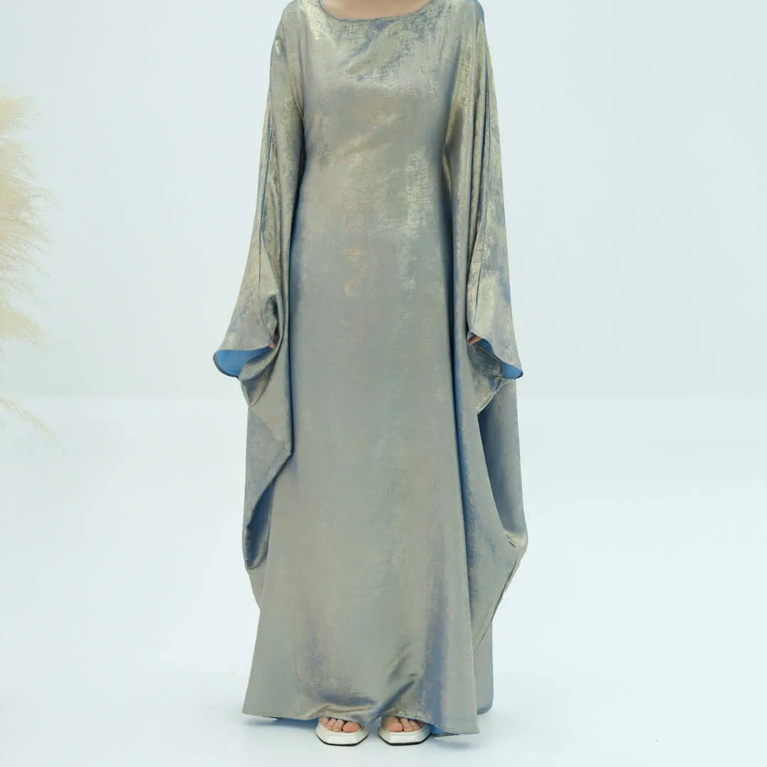 Satin Batwing Butterfly Abaya Dress with Hijab 2-Piece Set sold by Evofash product image thumbnail 5