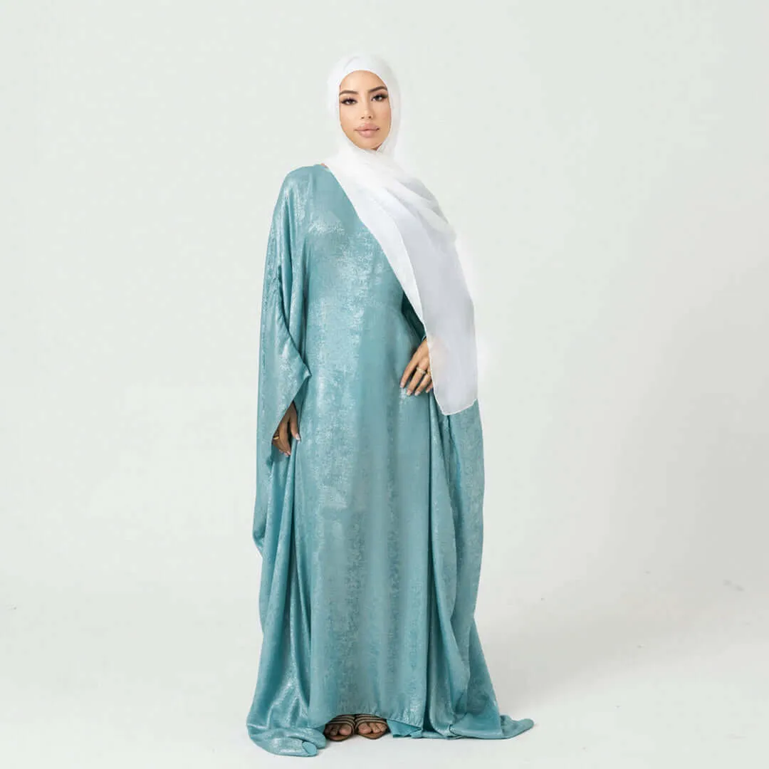Satin Batwing Butterfly Abaya Dress with Hijab 2-Piece Set sold by Evofash product image thumbnail 4