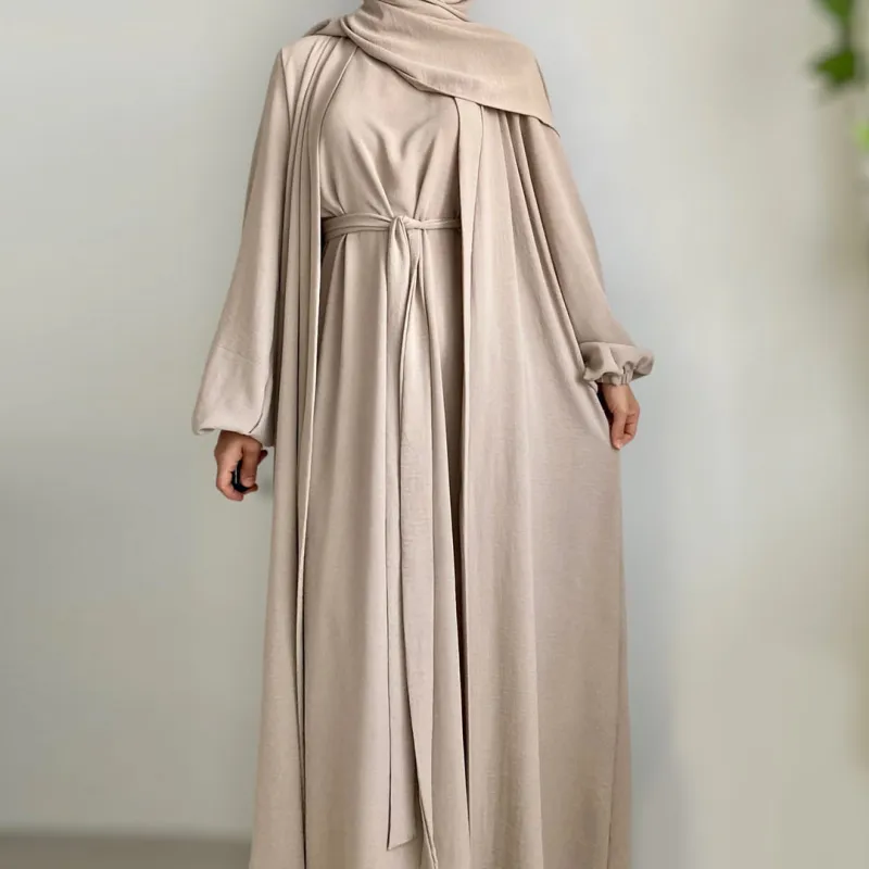 Luxury Robe Cardigan Abaya 3-Piece Set sold by Evofash
