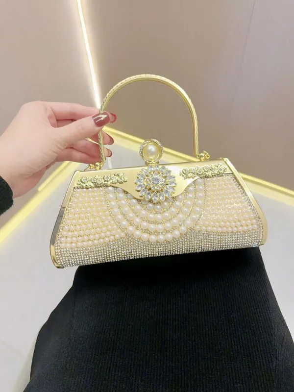 Diamond-encrusted Pearl Handbag sold by Evofash