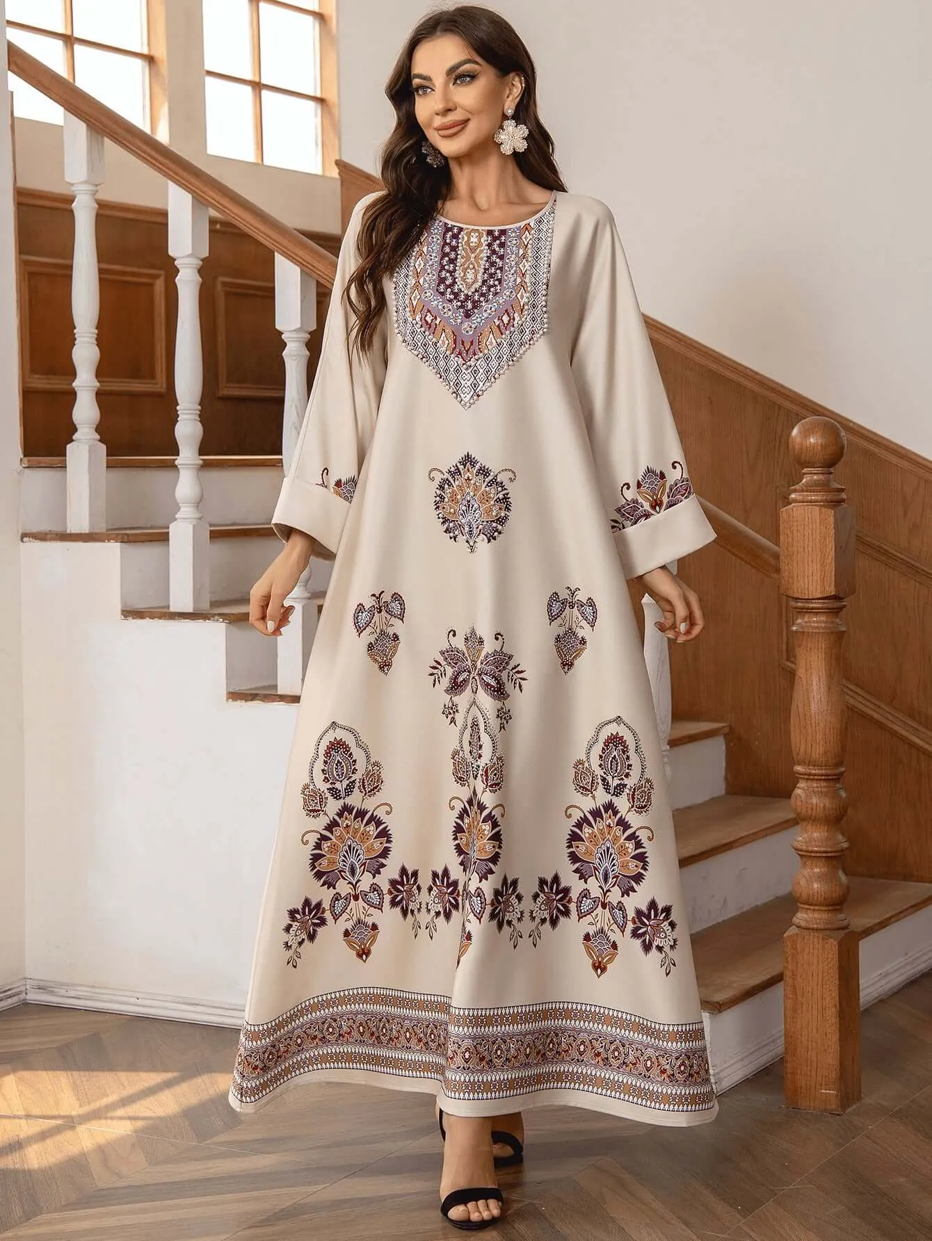 Elegant Embroidered Long Kaftan sold by Evofash product image thumbnail 3