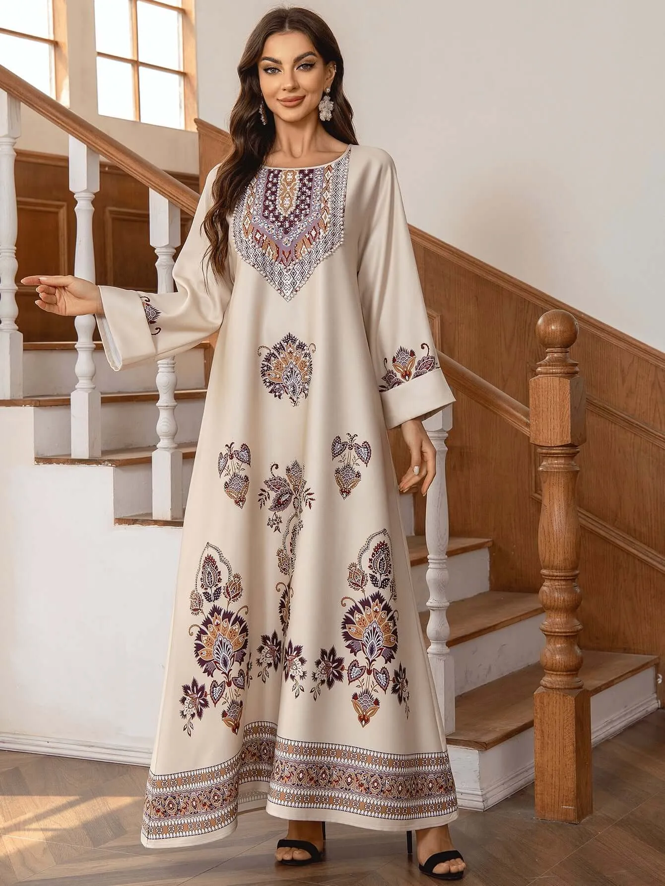Elegant Embroidered Long Kaftan sold by Evofash product image thumbnail 2